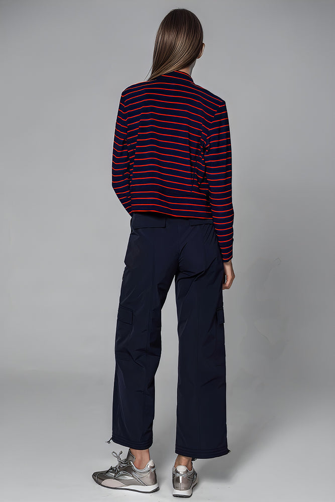 
                  
                    DARK BLUE TERRY CLOTH FITTED JACKET
                  
                