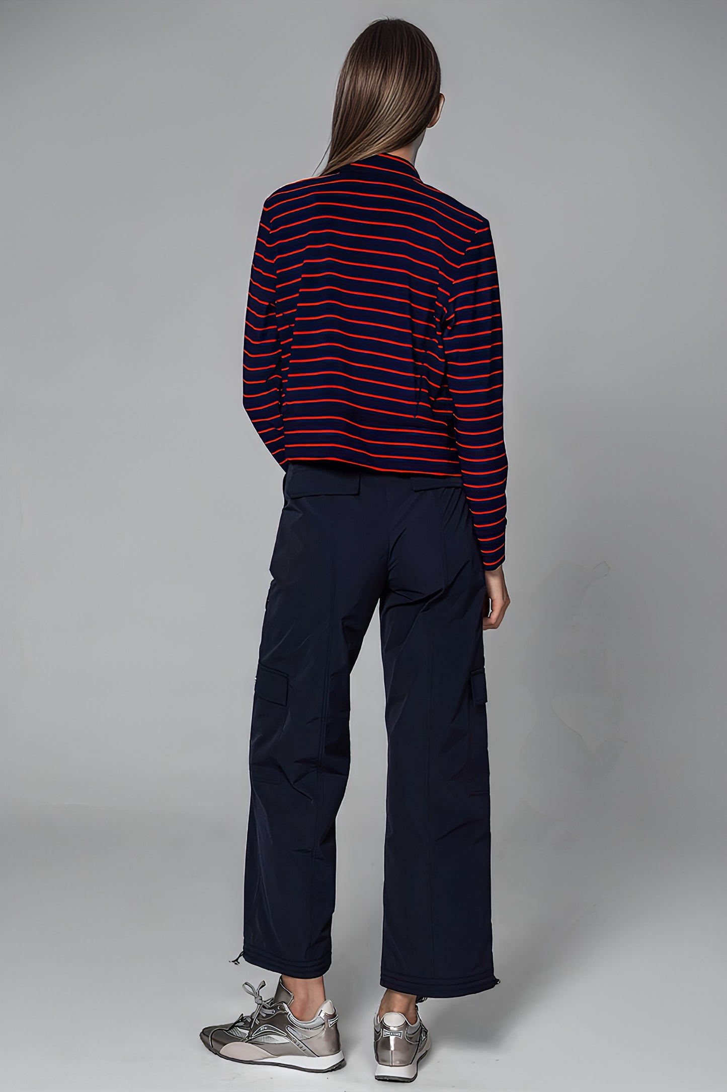 
                  
                    DARK BLUE TERRY CLOTH FITTED JACKET
                  
                