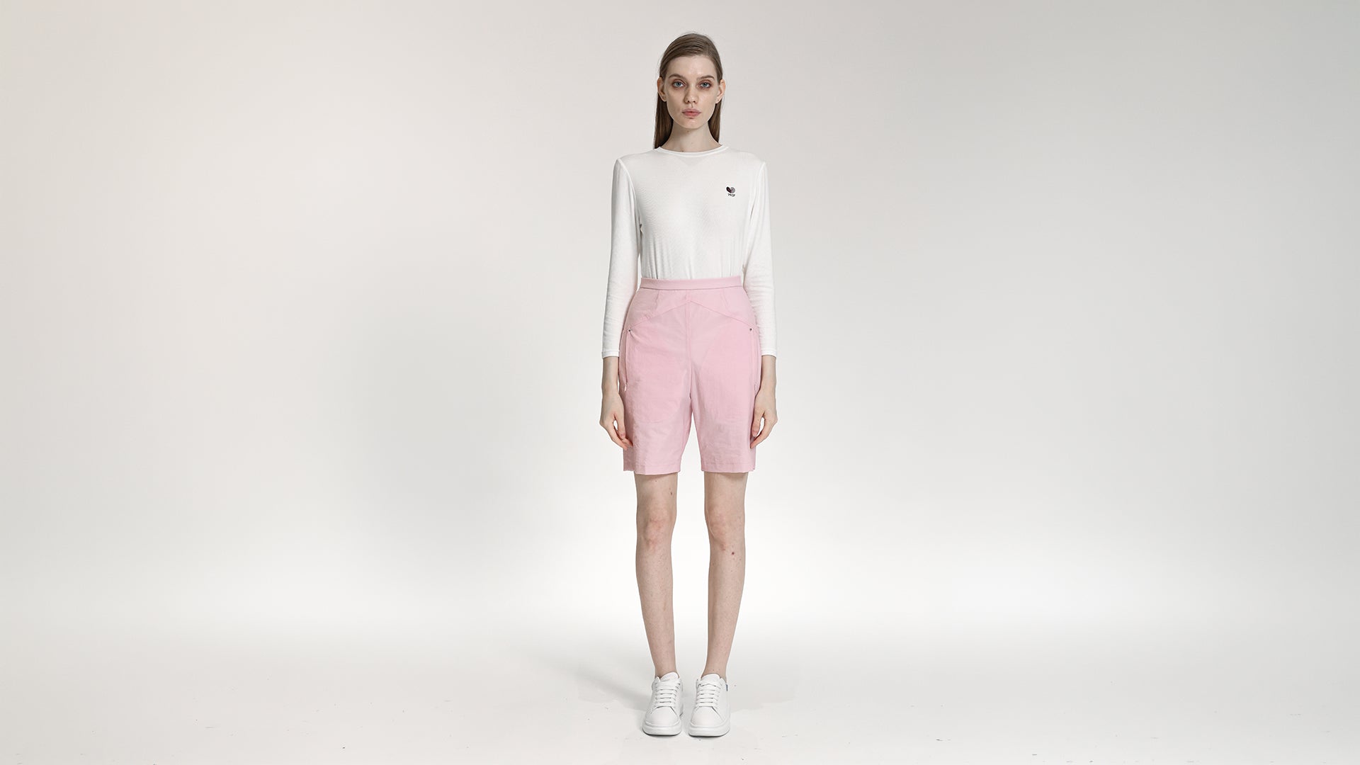 SOFT PINK PANELLED BERMUDAS