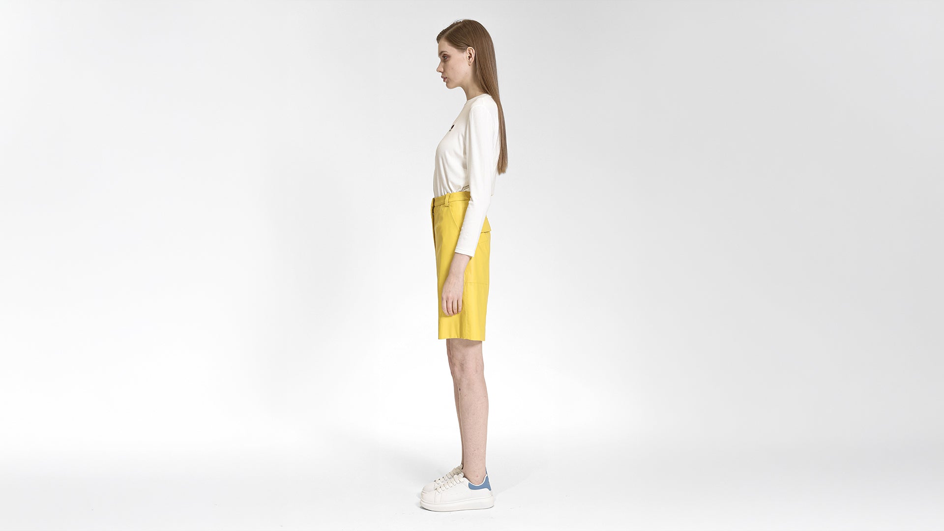 FAUX LEATHER A-LINE BERMUDA SHORTS