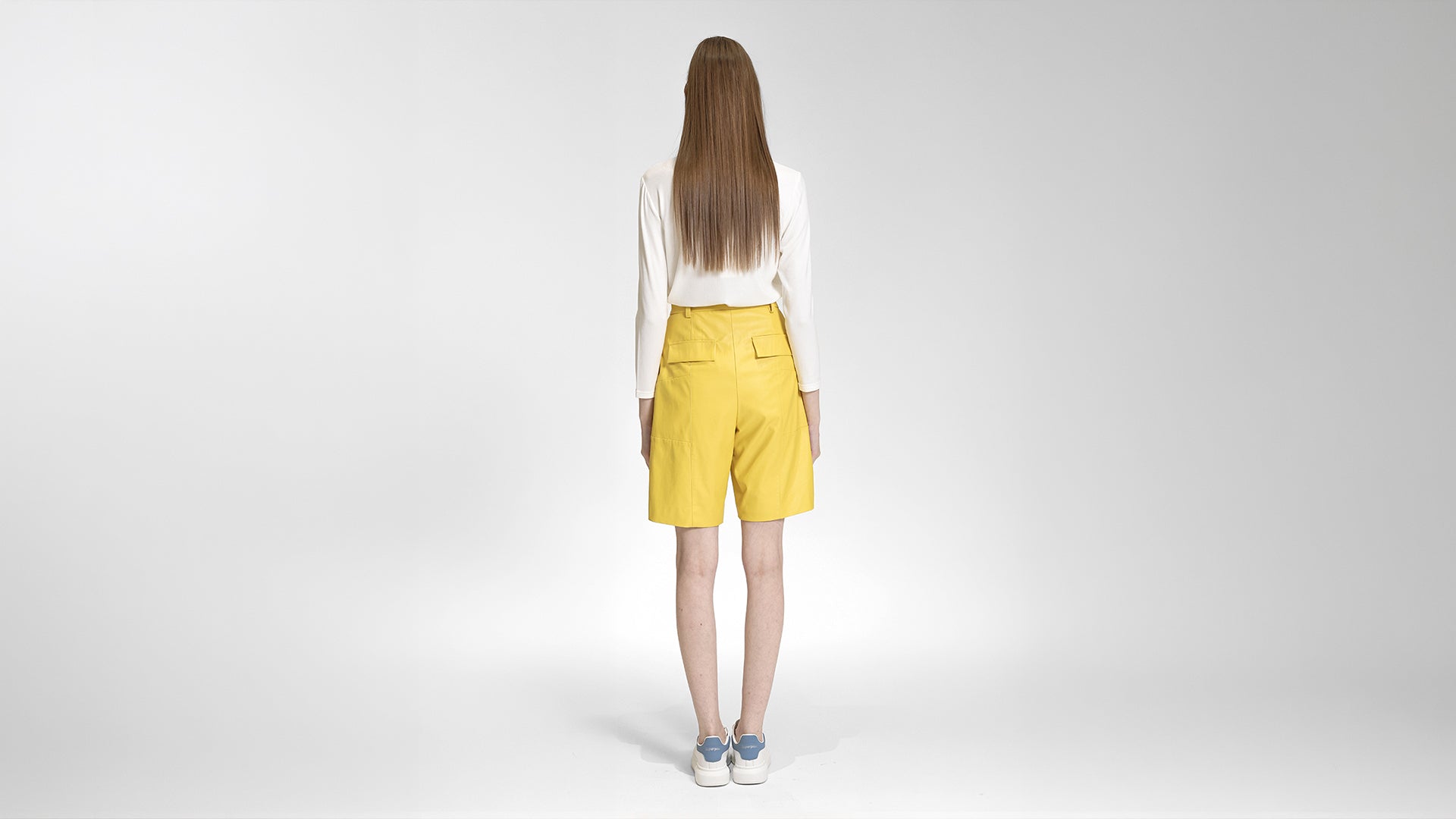 FAUX LEATHER A-LINE BERMUDA SHORTS