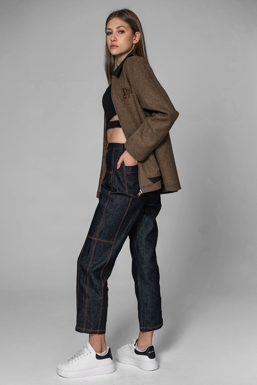 
                  
                    DARK BLUE CROPPED DENIM PANTS
                  
                
