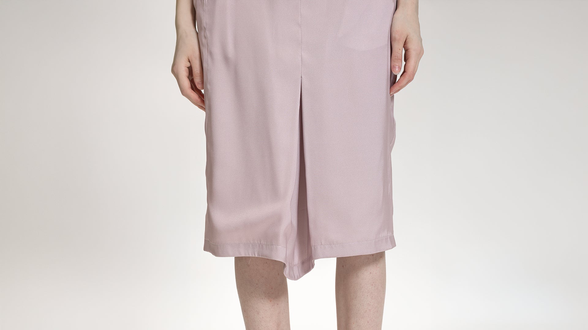SOFT PINK PANELLED A-LINE MIDI SKIRT