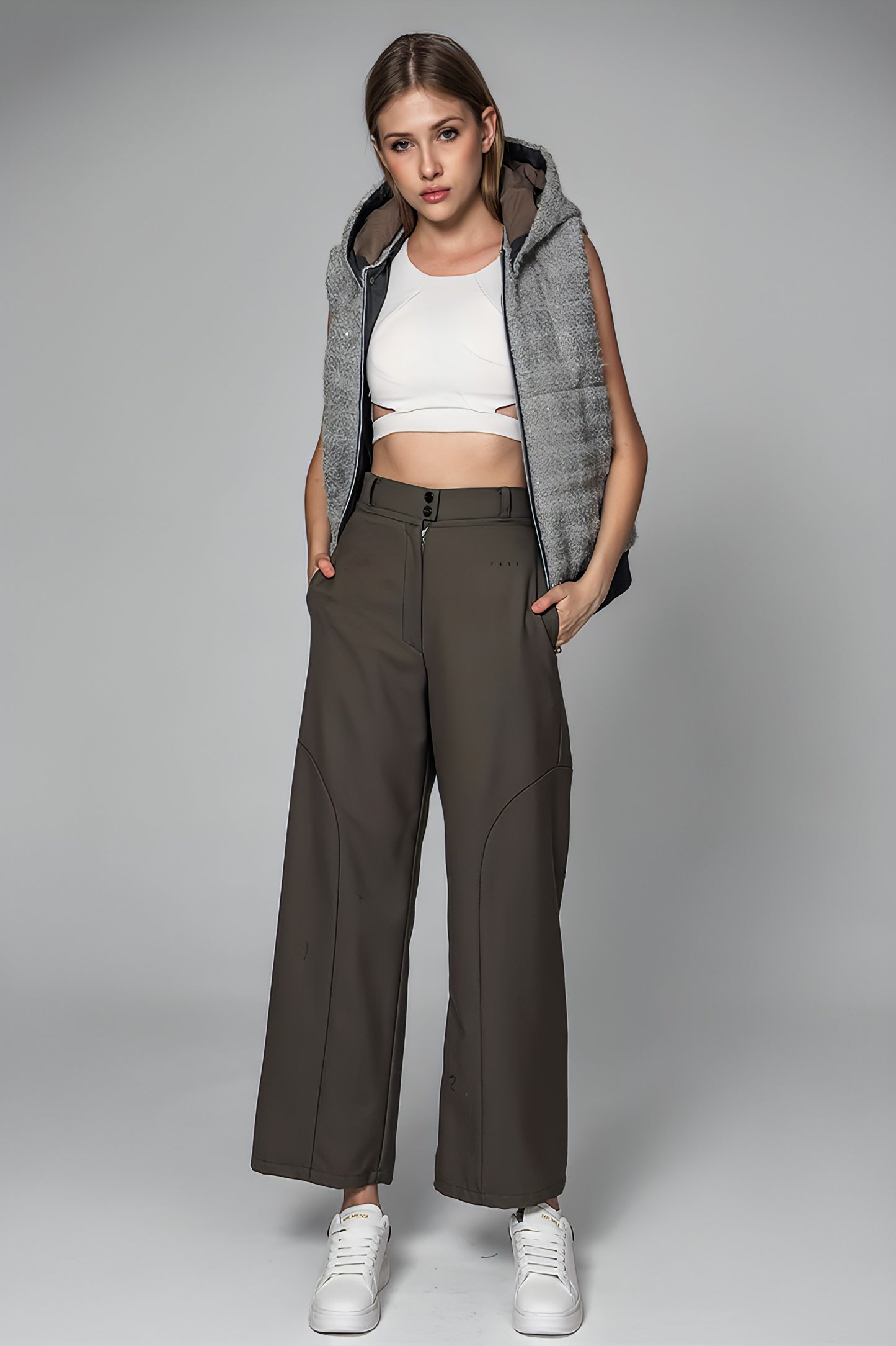 
                  
                    DARK GREEN/BLACK CURVED PANEL STRAIGHT PANTS
                  
                