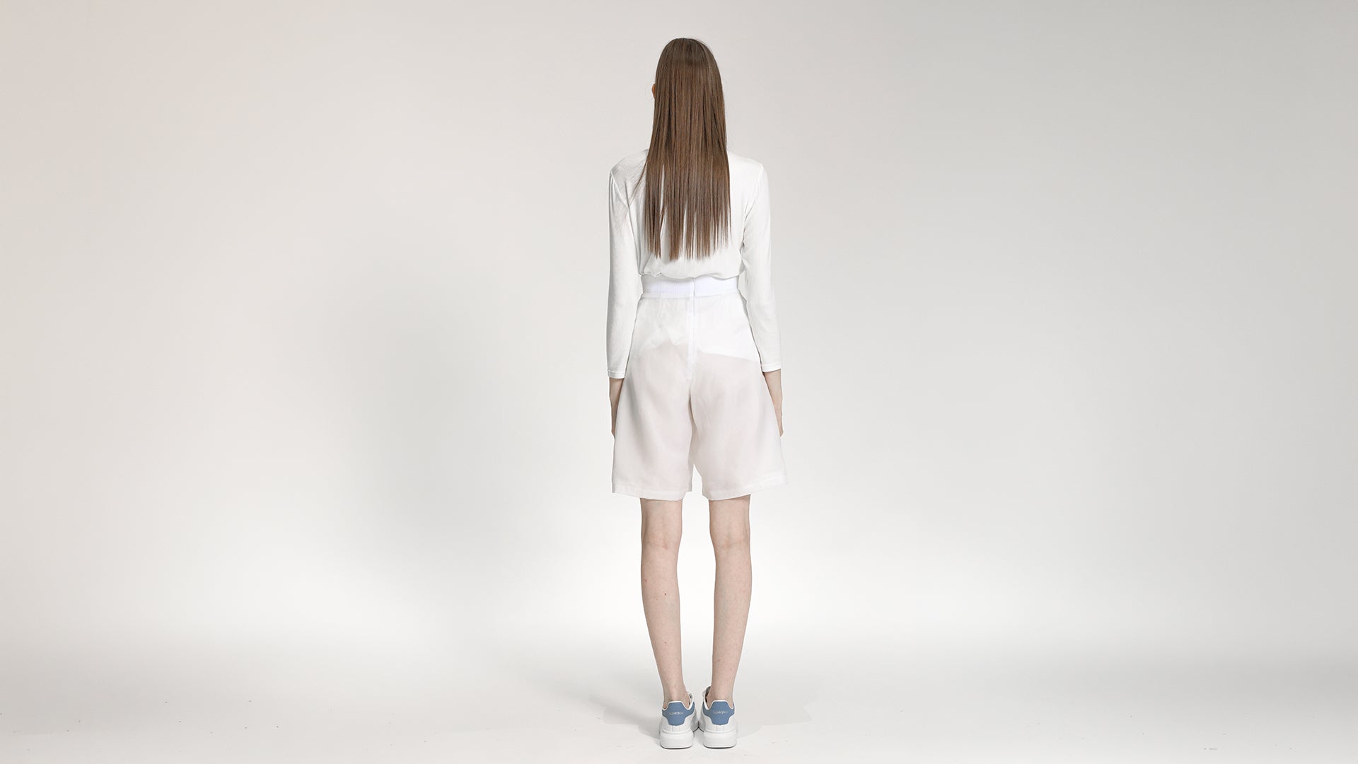 WHITE PLEATED WIDE-LEG CULOTTES