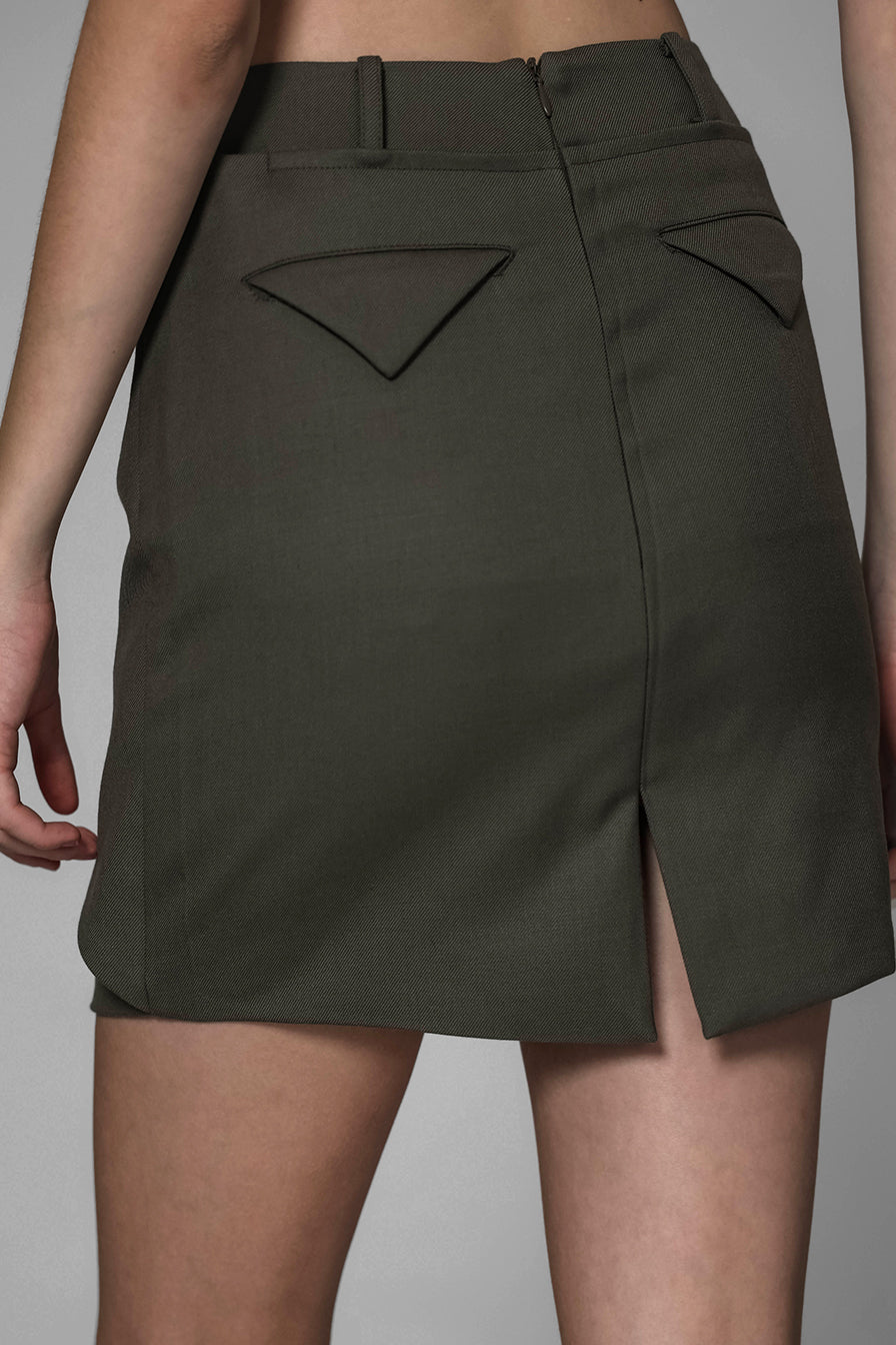 
                  
                    DARK GREEN/BLACK TAILORED BLAZER SKIRT
                  
                