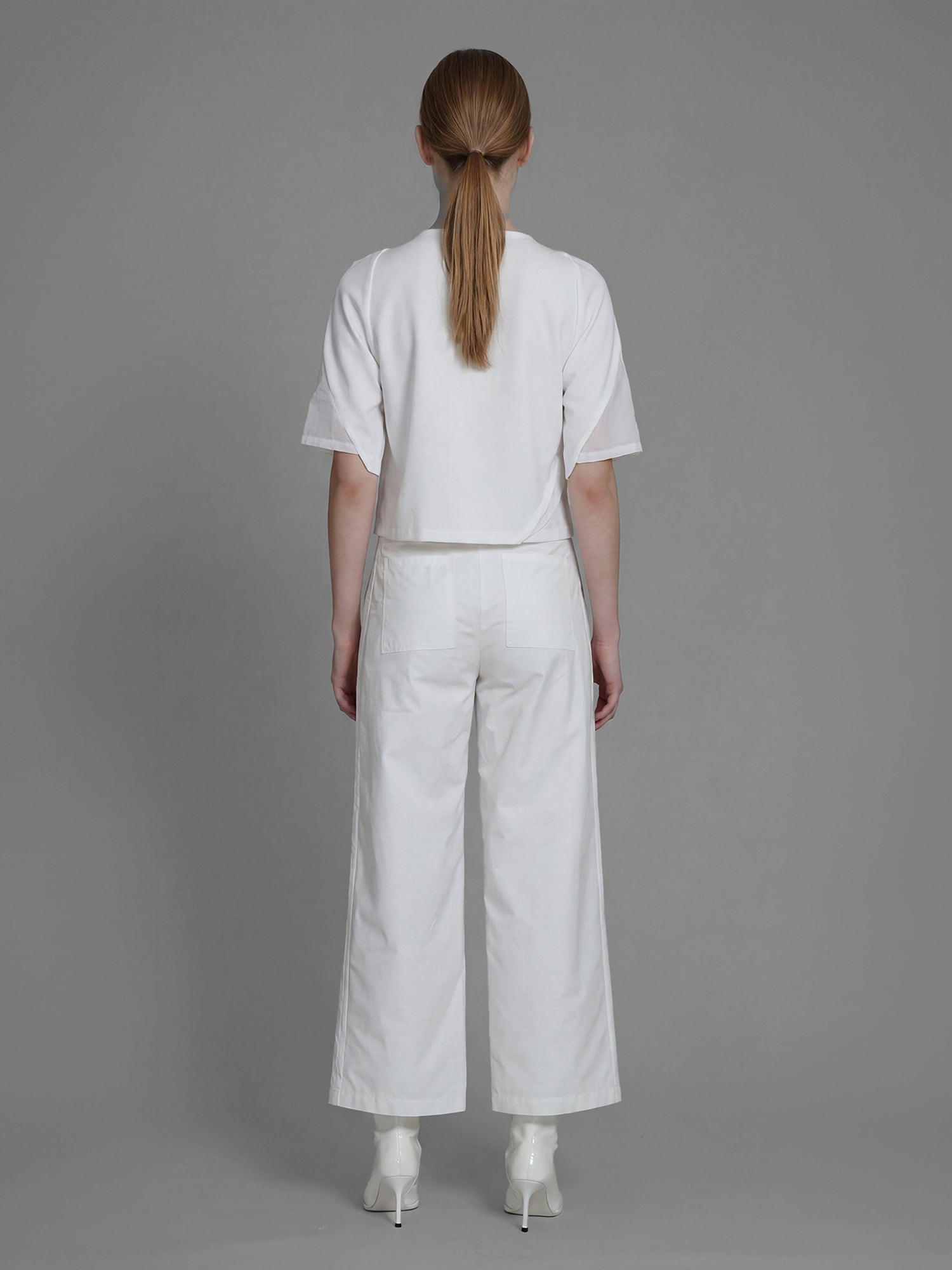 CLASSIC BLACK / STARRY WHITE TRENCH STRAIGHT-LEG PANTS