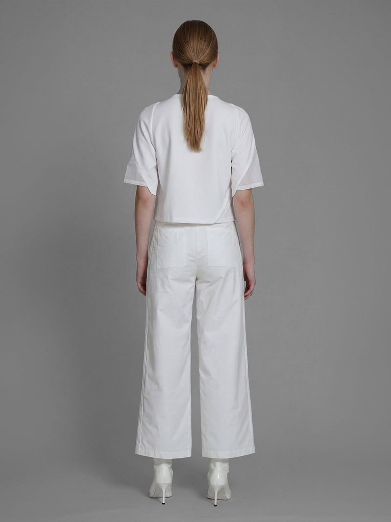CLASSIC BLACK / STARRY WHITE TRENCH STRAIGHT-LEG PANTS