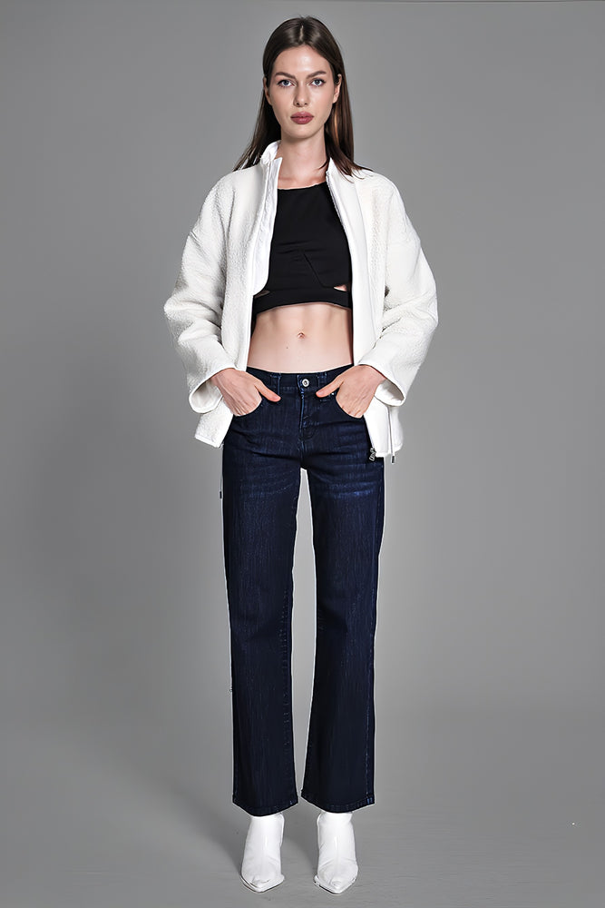 
                  
                    DARK BLUE WIDE-LEG DENIM PANTS
                  
                