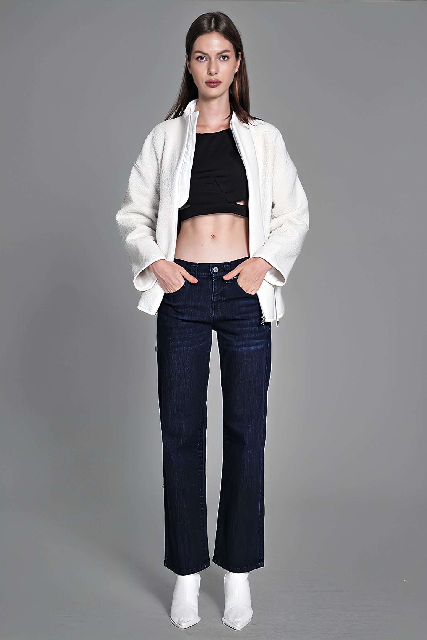 
                  
                    DARK BLUE WIDE-LEG DENIM PANTS
                  
                