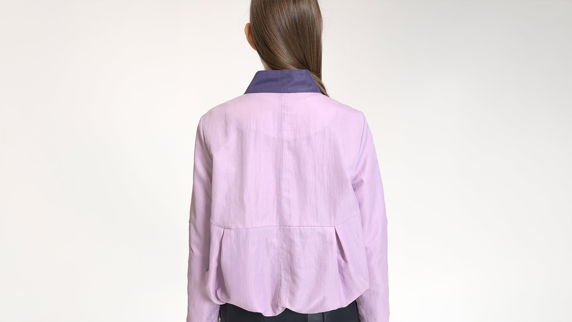 LIGHT PURPLE COLOUR-BLOCKED ZIP-UP  TRACK JACKET