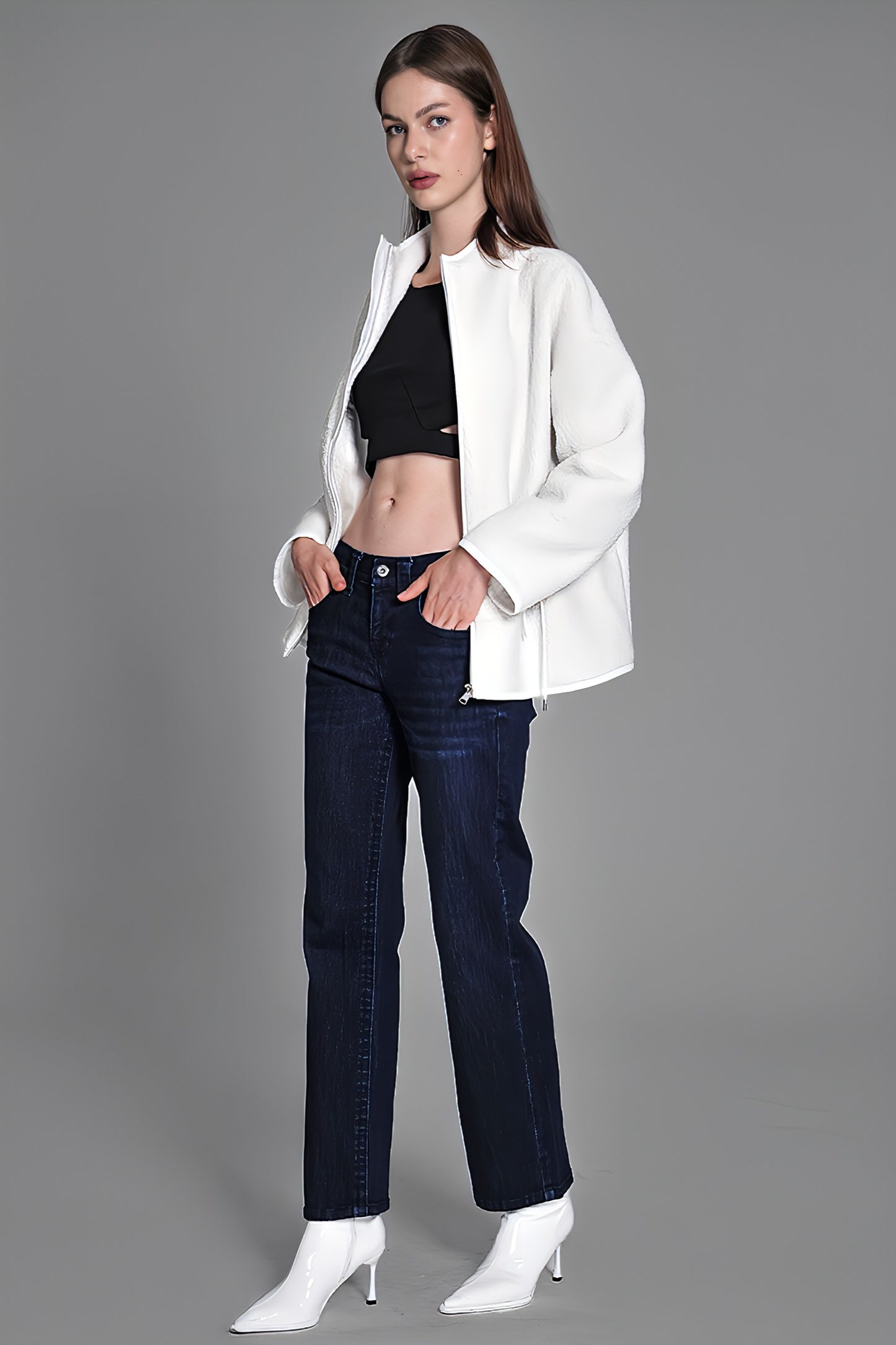 
                  
                    DARK BLUE WIDE-LEG DENIM PANTS
                  
                