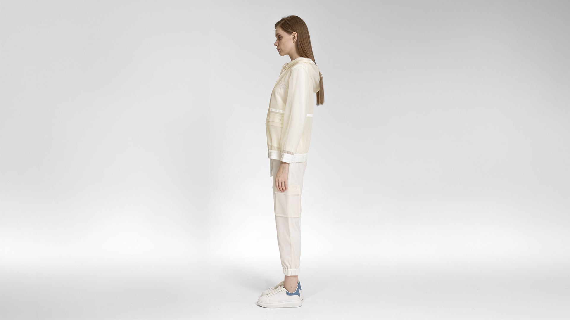 SHEER HOODED ZIP JACKET