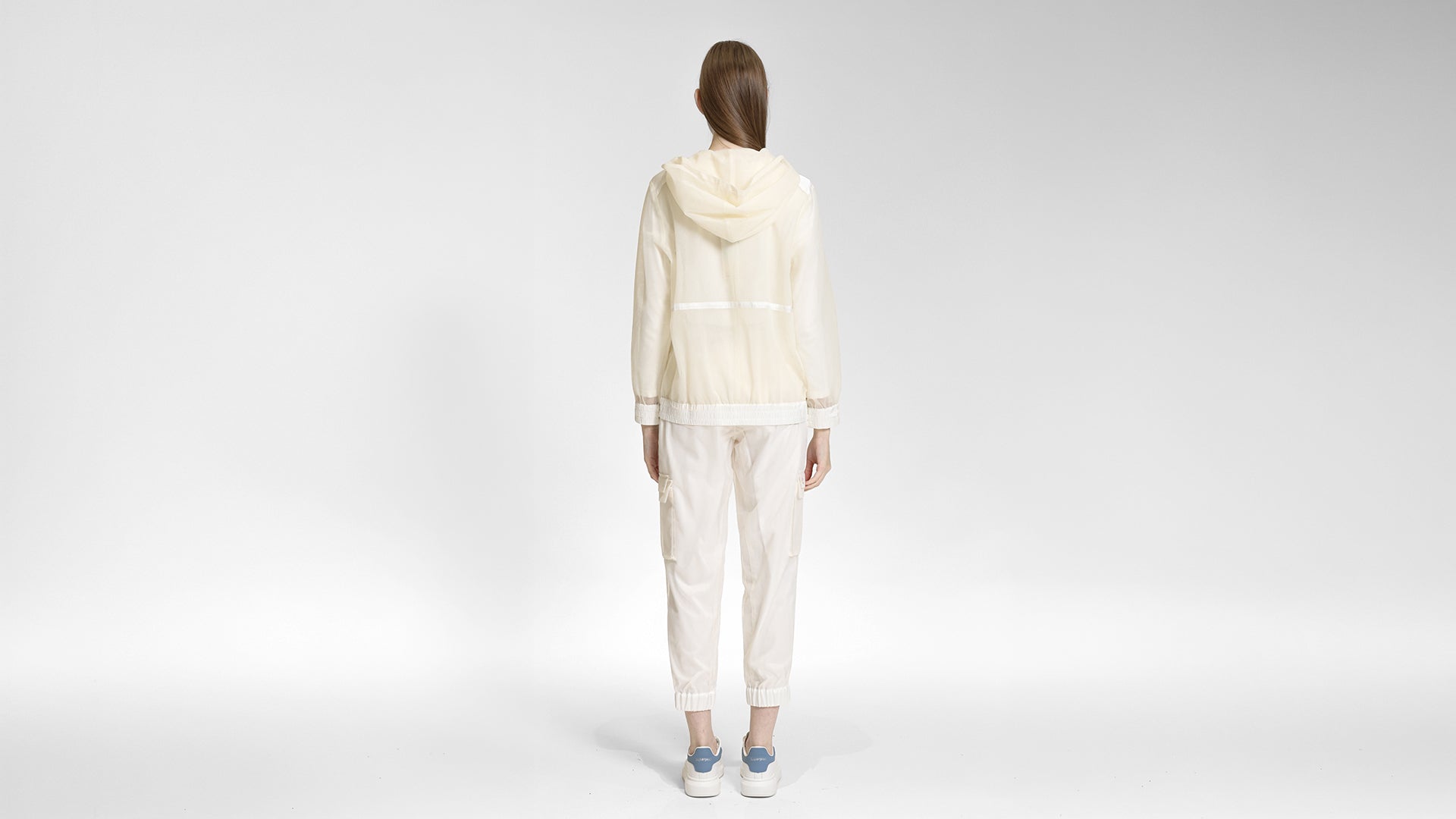SHEER HOODED ZIP JACKET