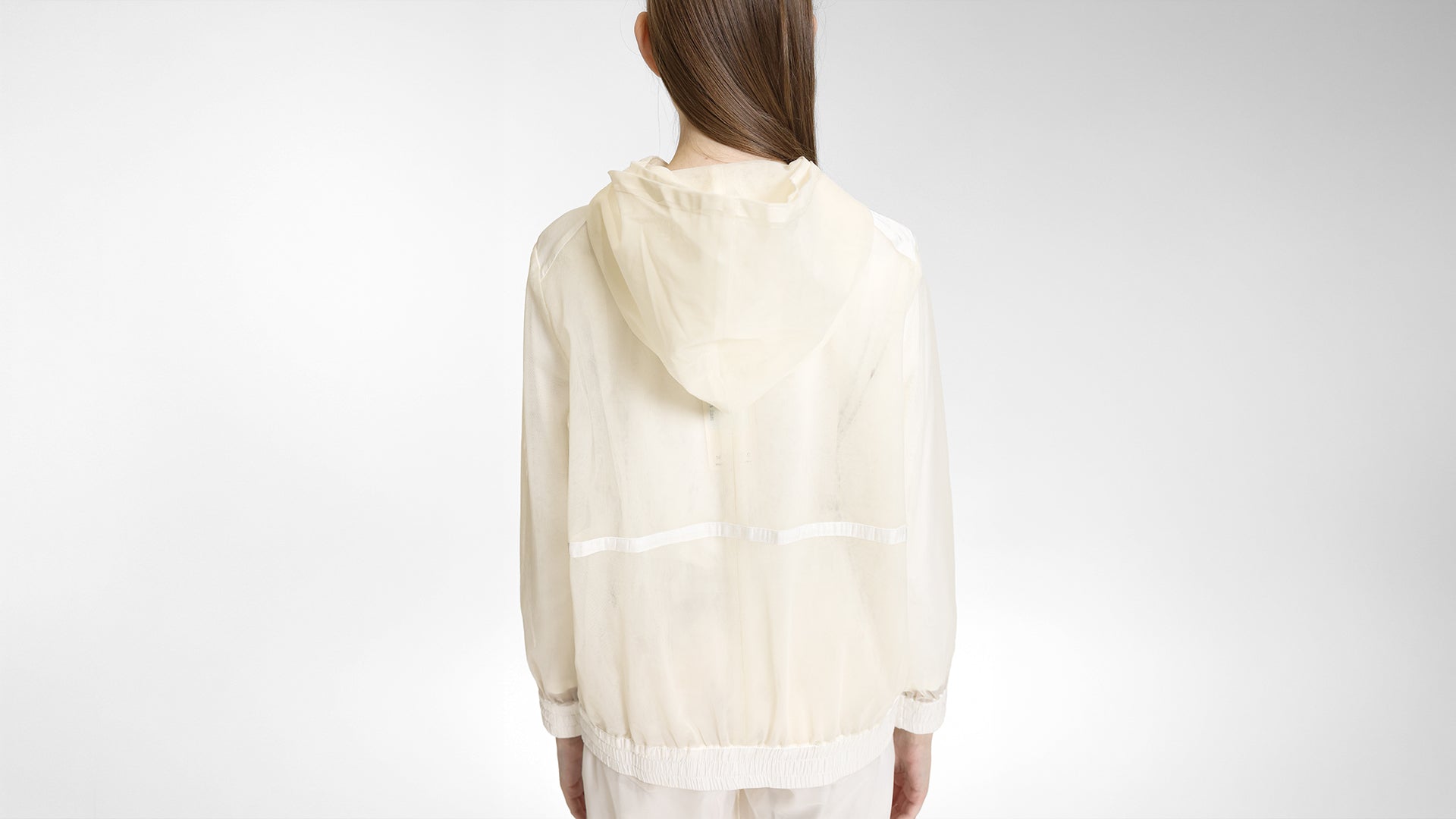 SHEER HOODED ZIP JACKET