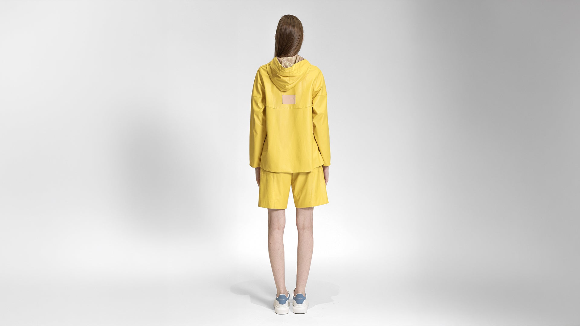 FAUX LEATHER ZIP-UP HOODED JACKET