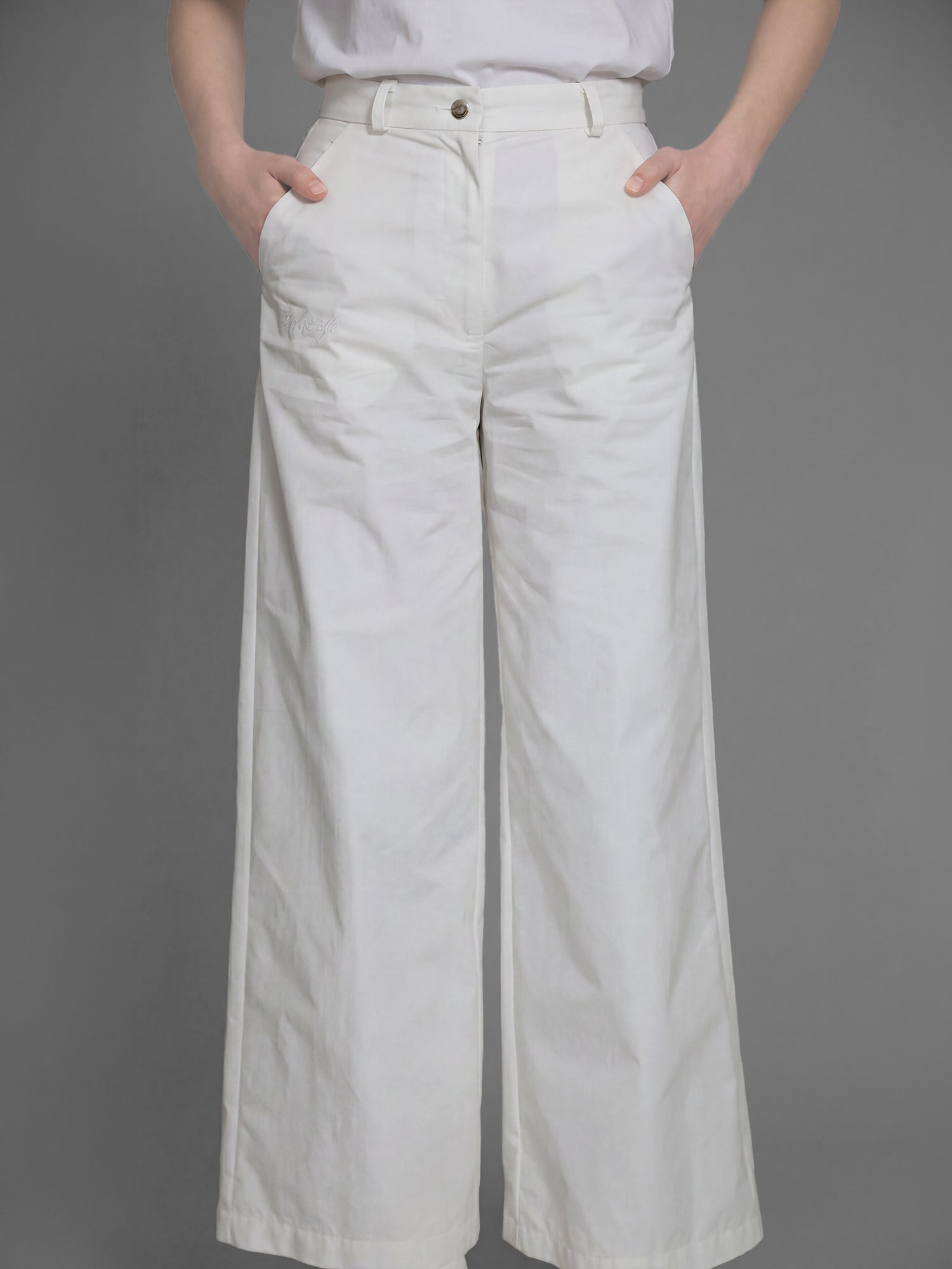 CLASSIC BLACK / STARRY WHITE TRENCH STRAIGHT-LEG PANTS