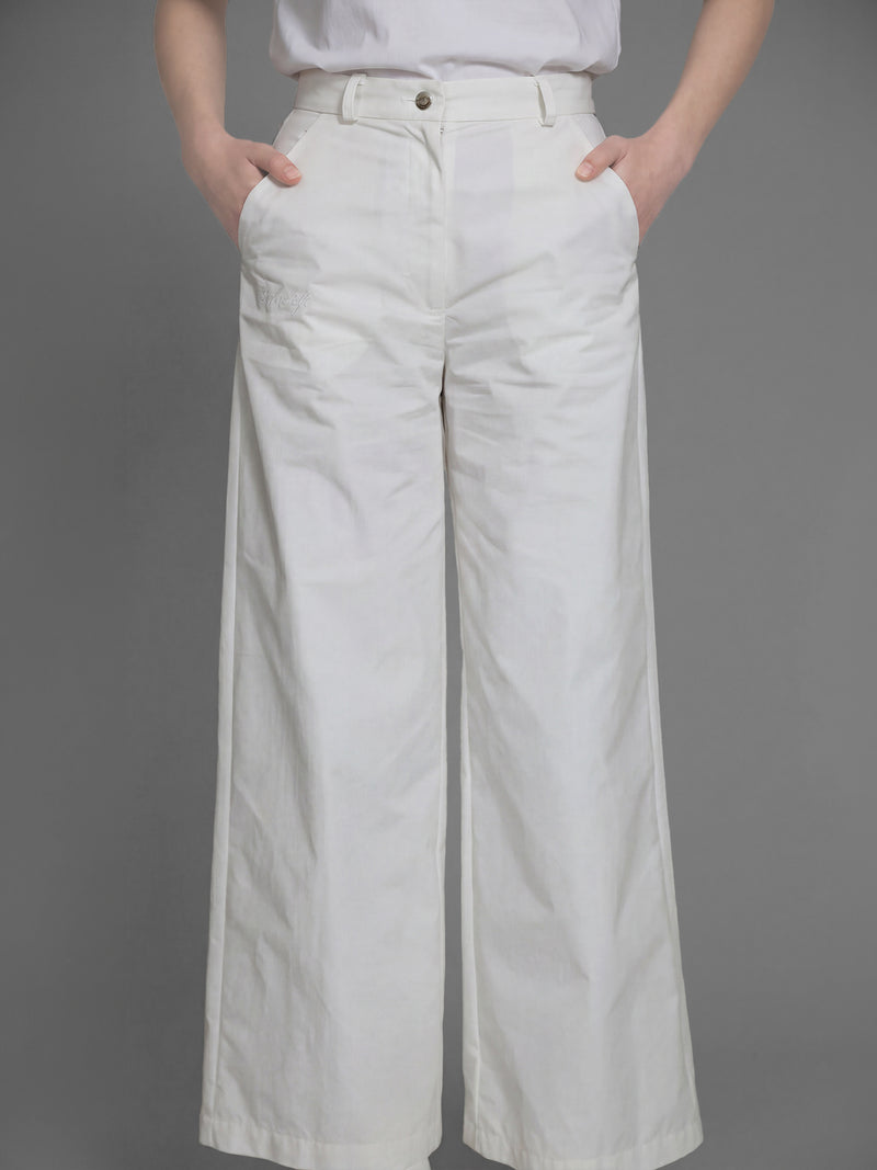 CLASSIC BLACK / STARRY WHITE TRENCH STRAIGHT-LEG PANTS