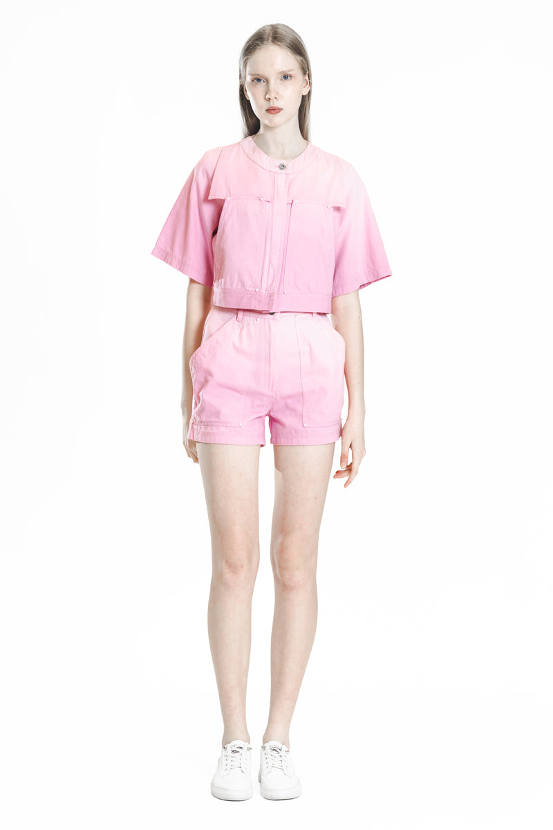PINK / BLUE GRADIENT DENIM SHORTS