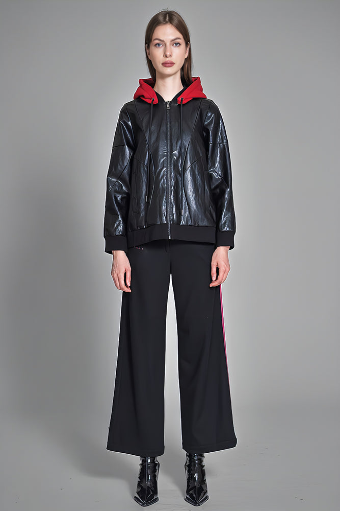 
                  
                    LEATHER HOODED JACKET
                  
                