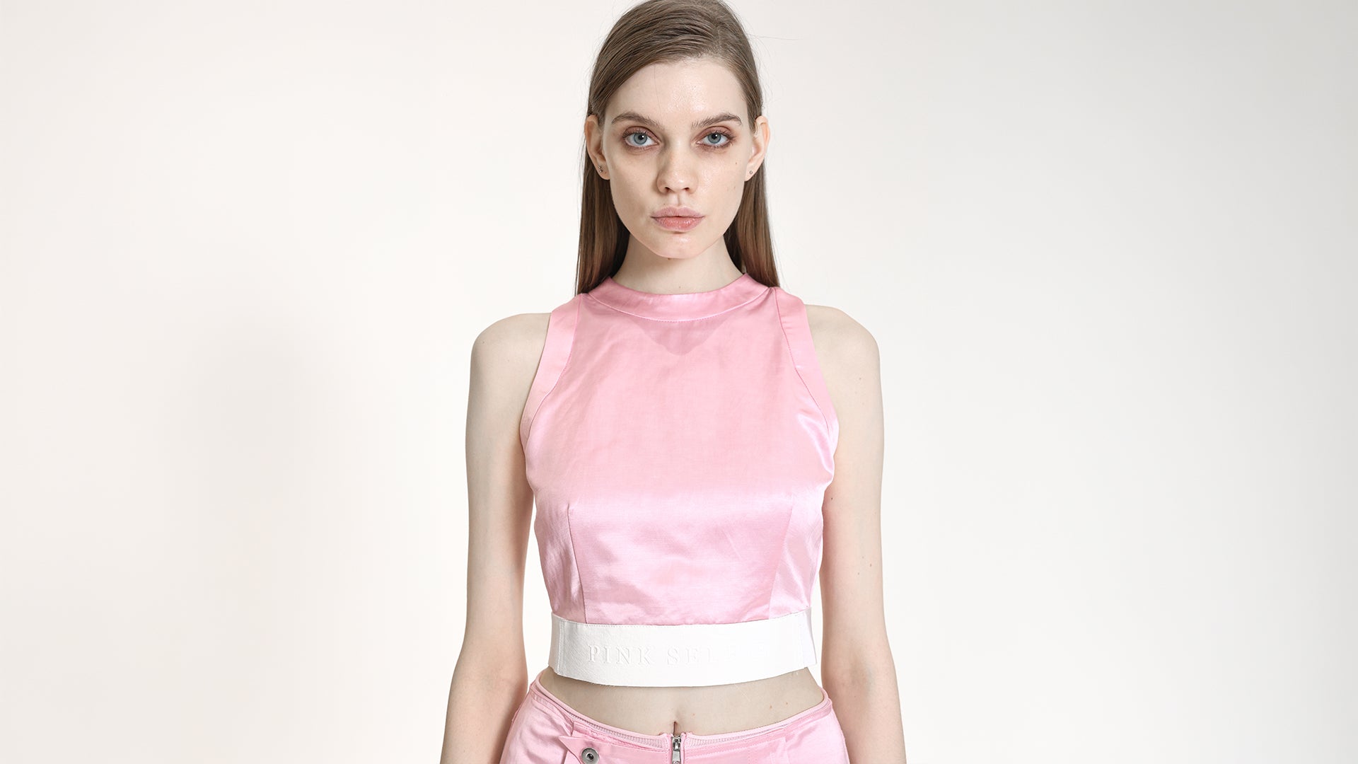 SATIN CROPPED TANK TOP