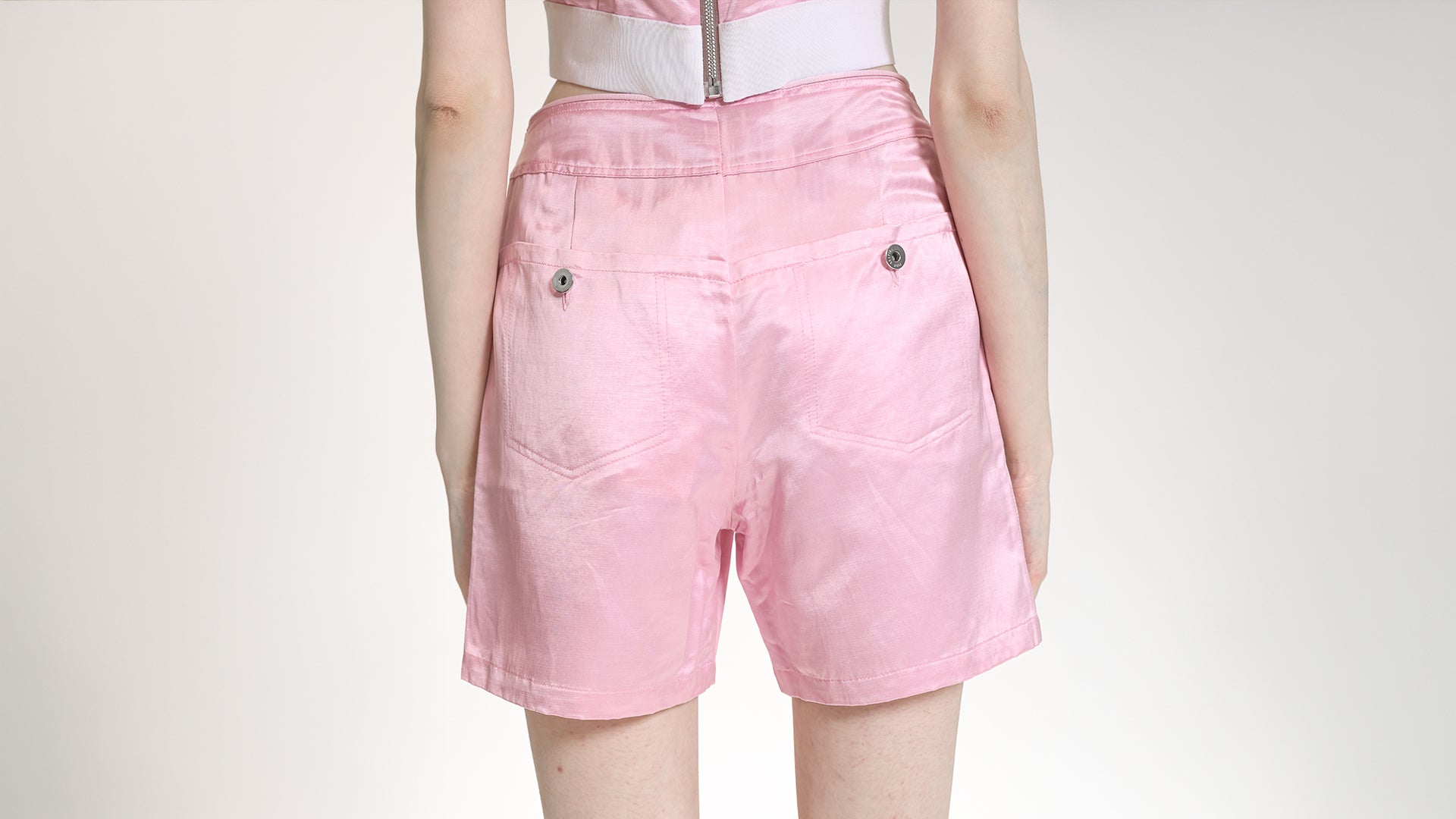 SATIN UTILITY BERMUDA SHORTS