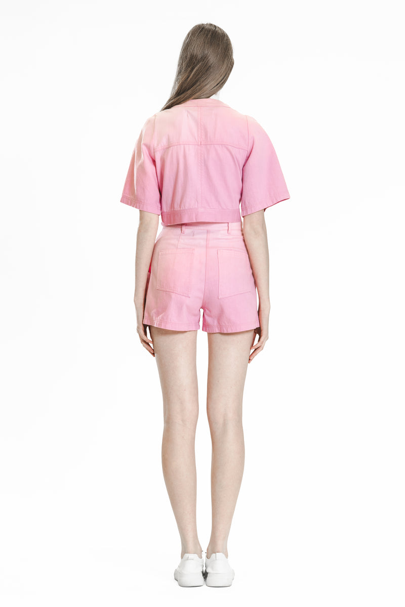 PINK / BLUE GRADIENT DENIM SHORTS