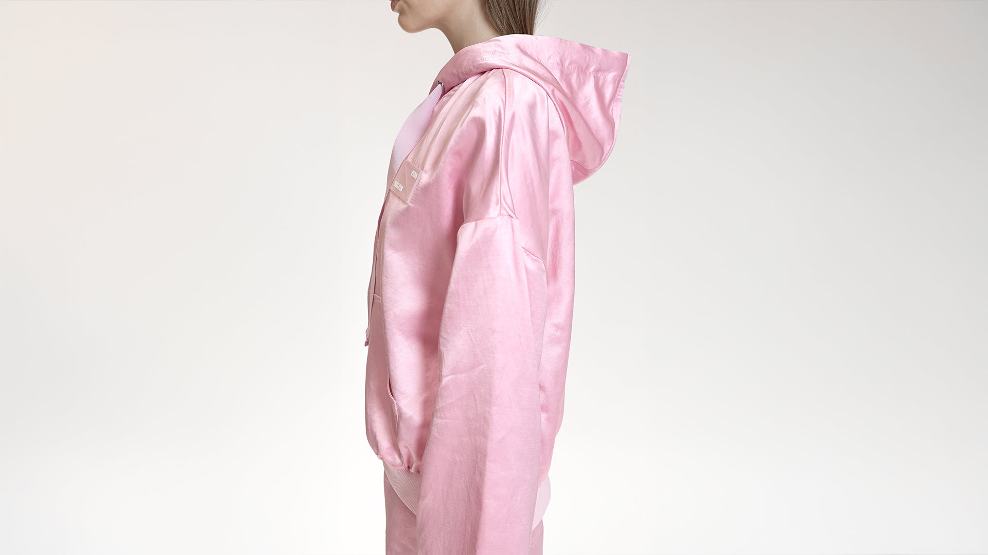 SATIN HOODED ZIP JACKET