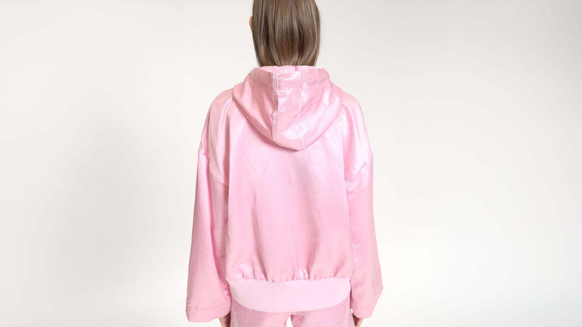 SATIN HOODED ZIP JACKET