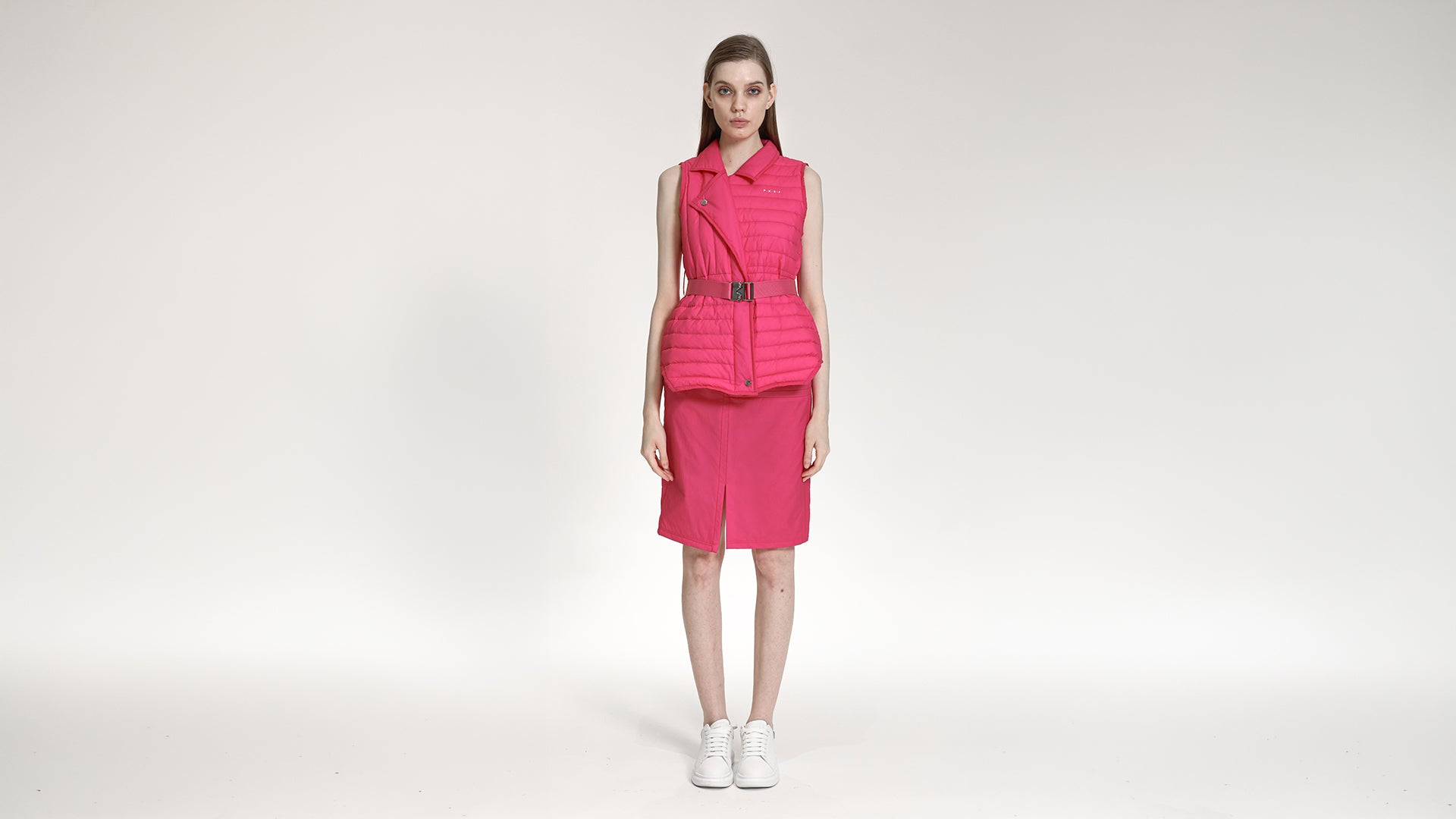 VIBRANT PINK QUILTED SLEEVELESS VEST