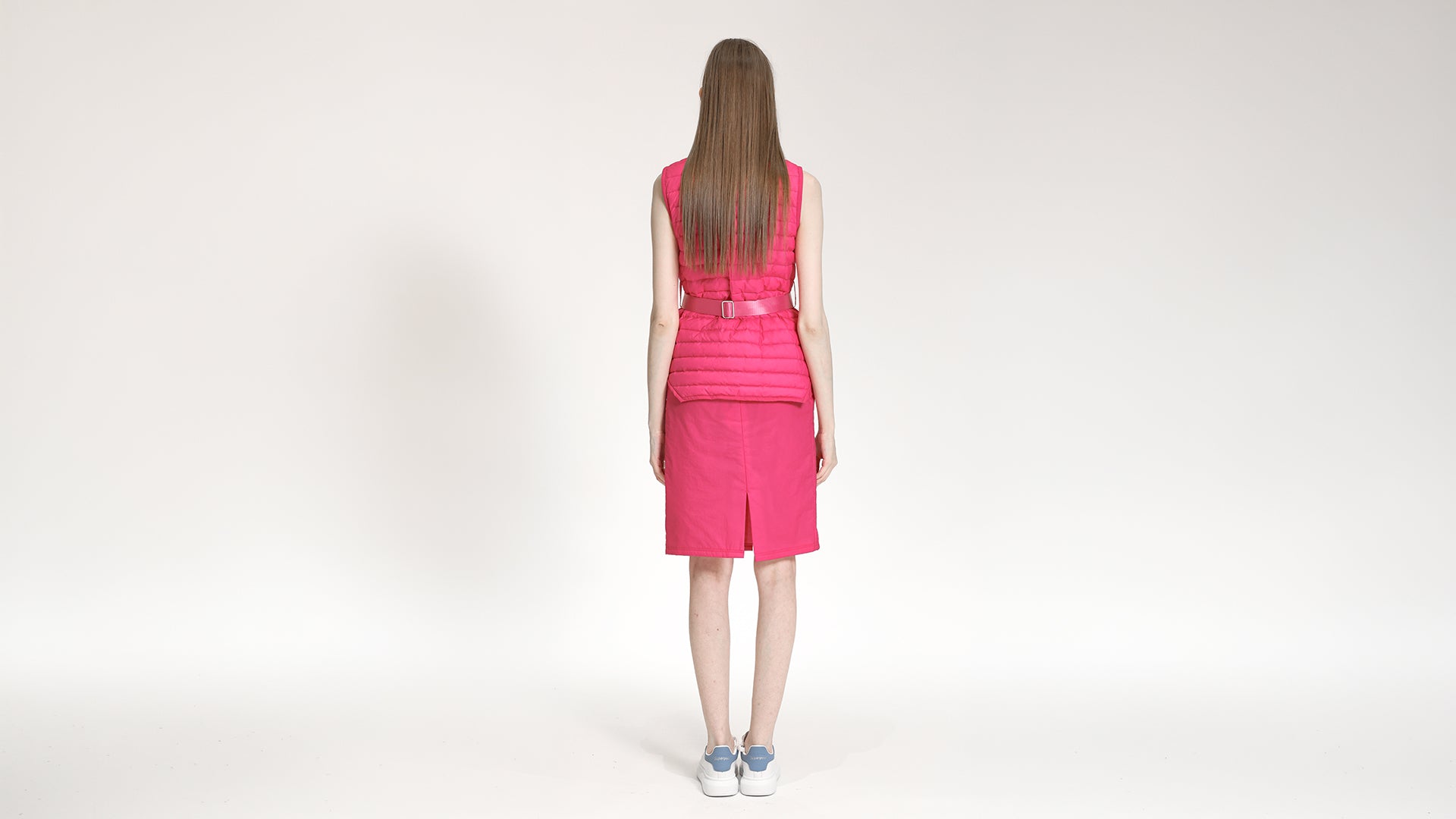 VIBRANT PINK QUILTED SLEEVELESS VEST