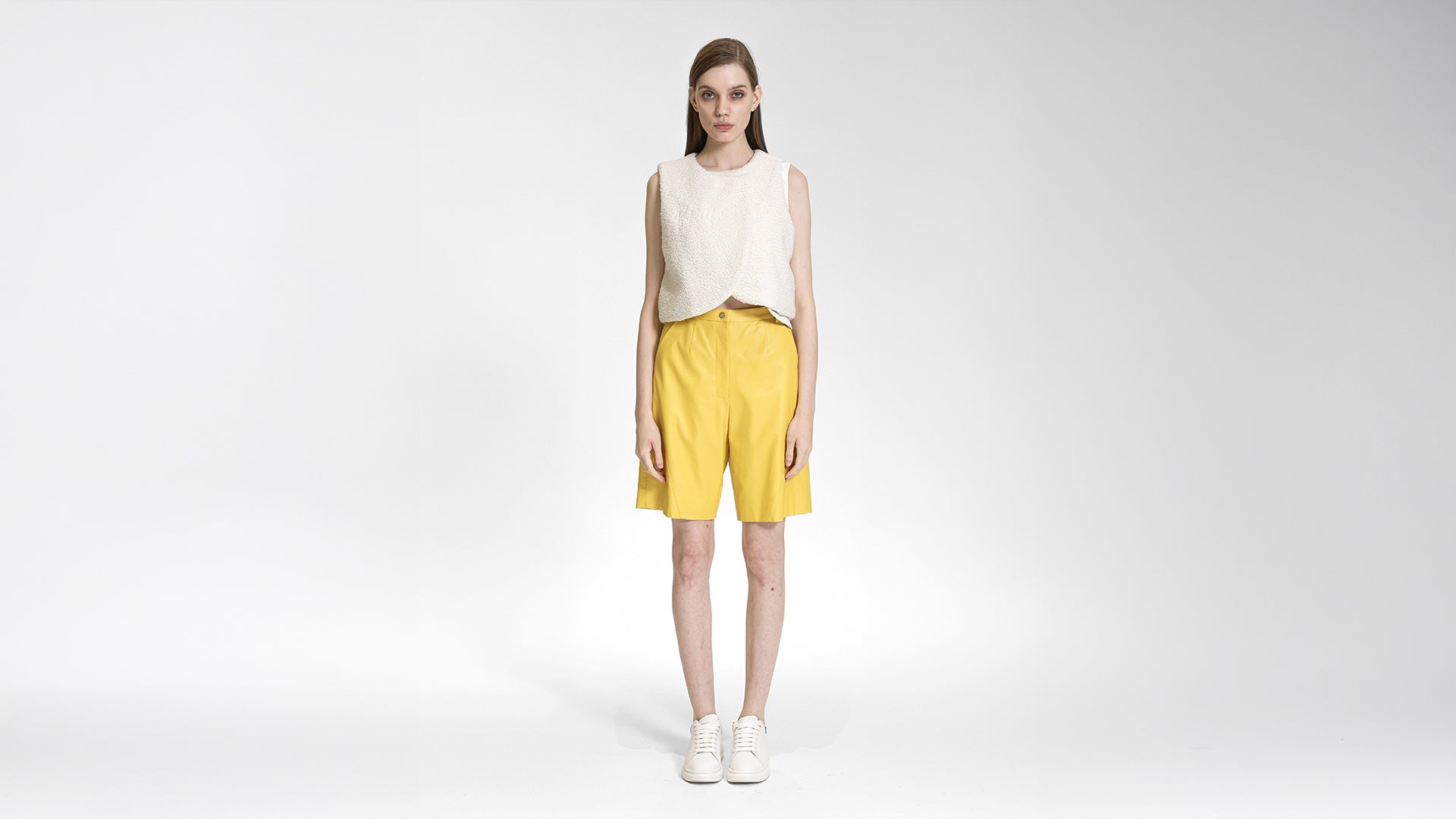 OFF-WHITE EMBROIDERED LEATHER-TRIMMED  ASYMMETRICAL VEST