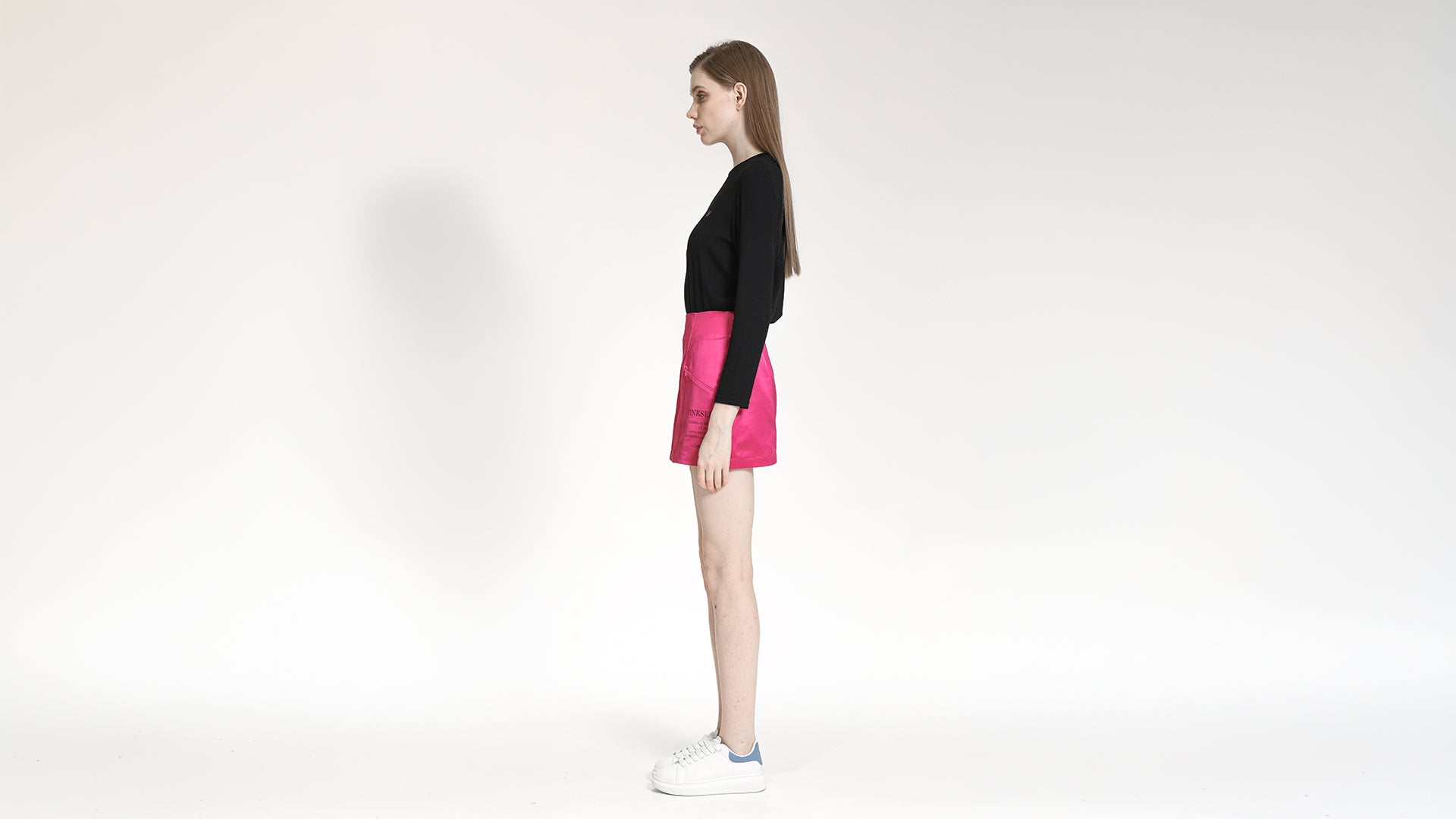 VIBRANT MAGENTA PANELLED A-LINE MINI SKIRT