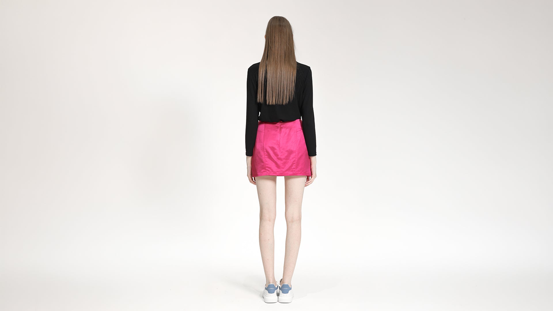VIBRANT MAGENTA PANELLED A-LINE MINI SKIRT