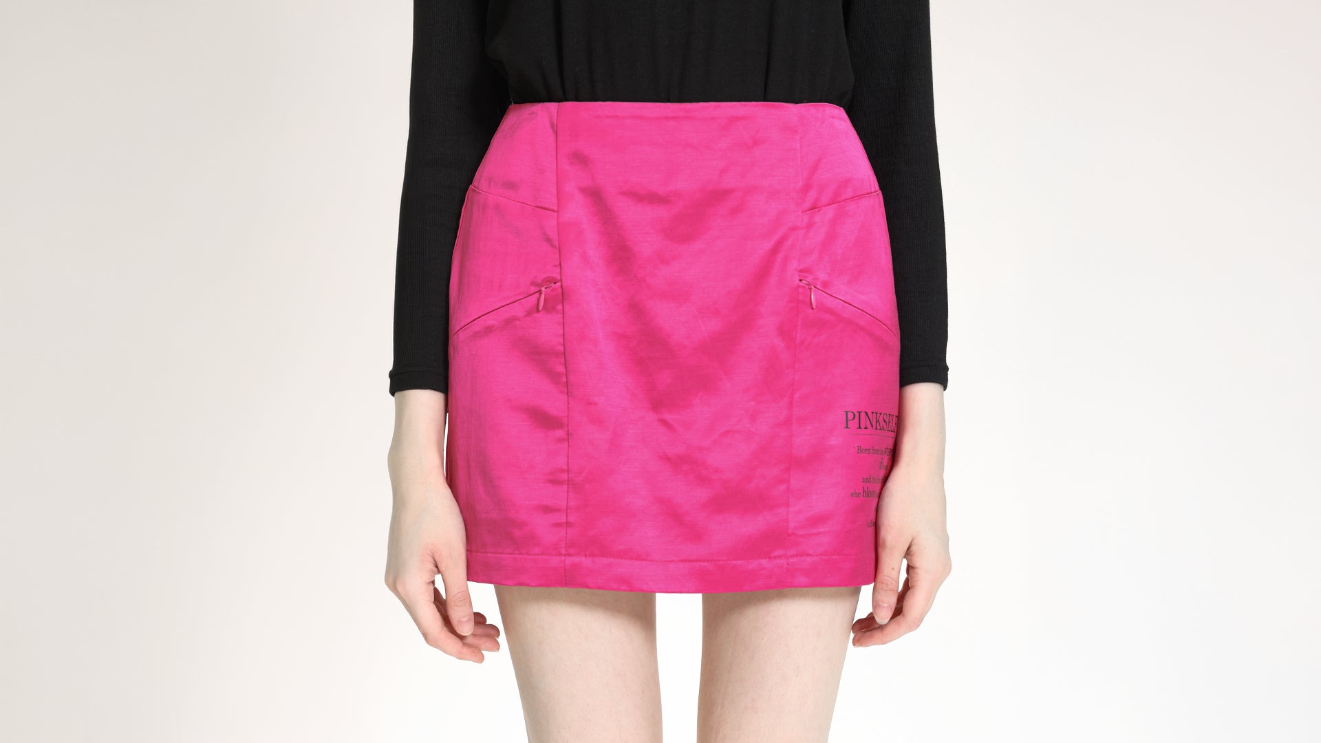 VIBRANT MAGENTA PANELLED A-LINE MINI SKIRT
