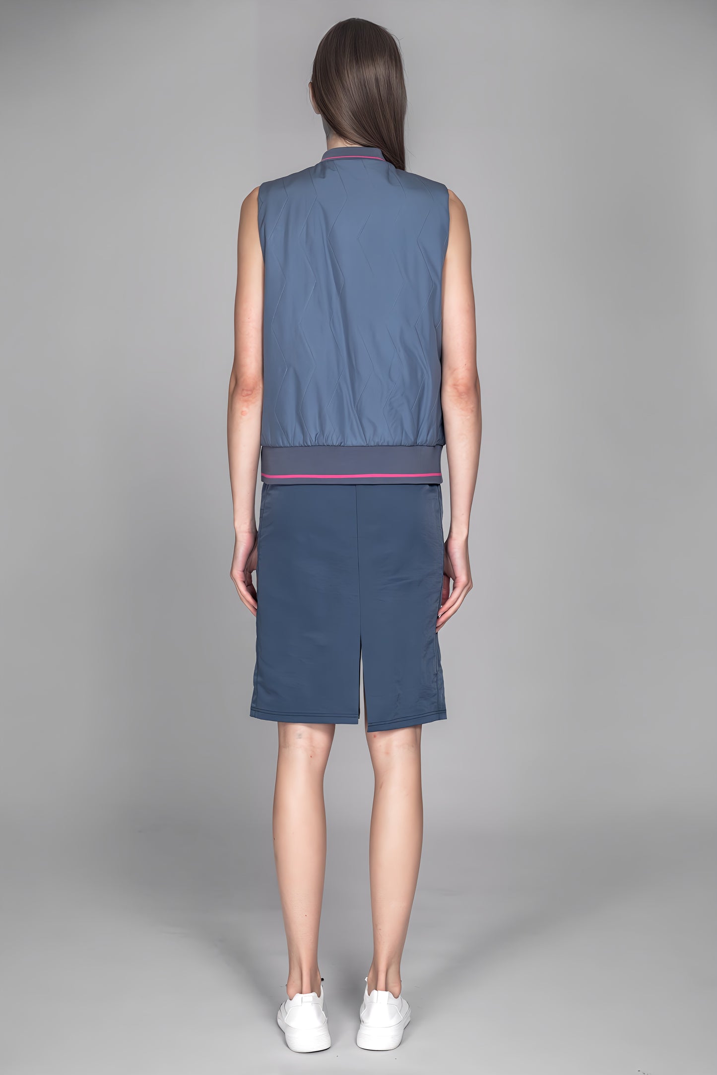 
                  
                    GRAY BLUE / PINK PADDED TRENCH VEST
                  
                
