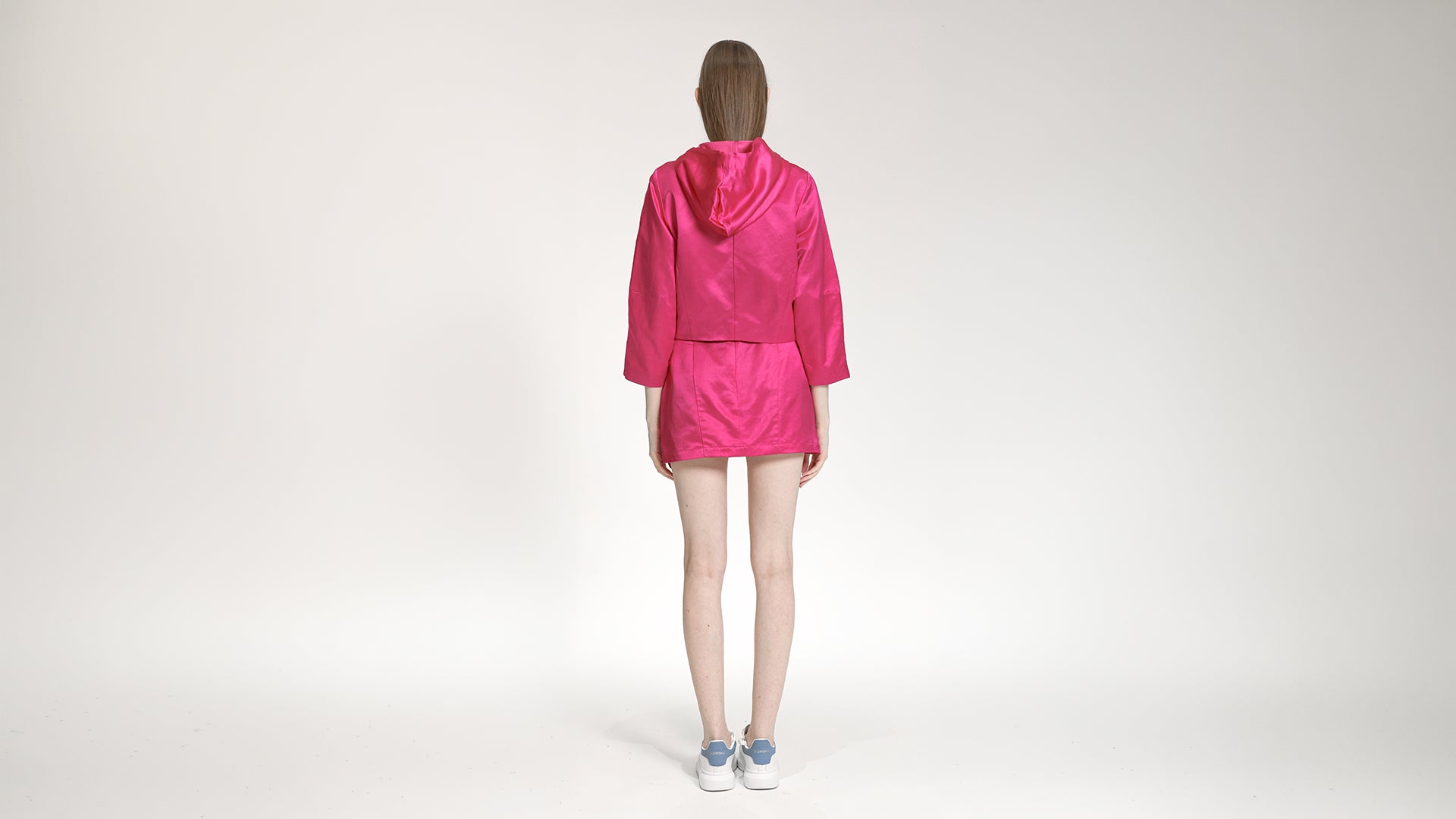 VIBRANT PINK HOODED ZIP-UP JACKET