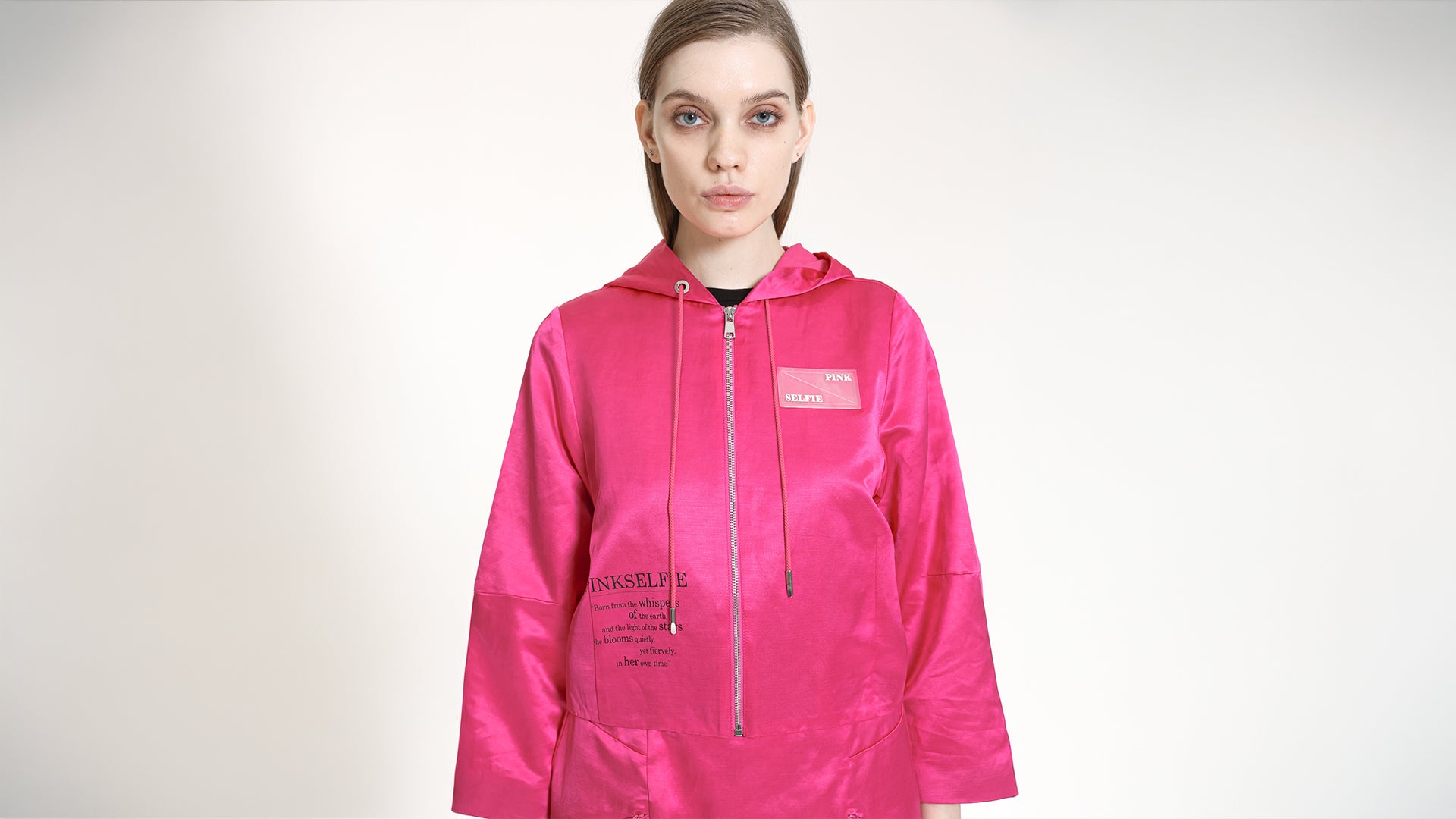 VIBRANT PINK HOODED ZIP-UP JACKET