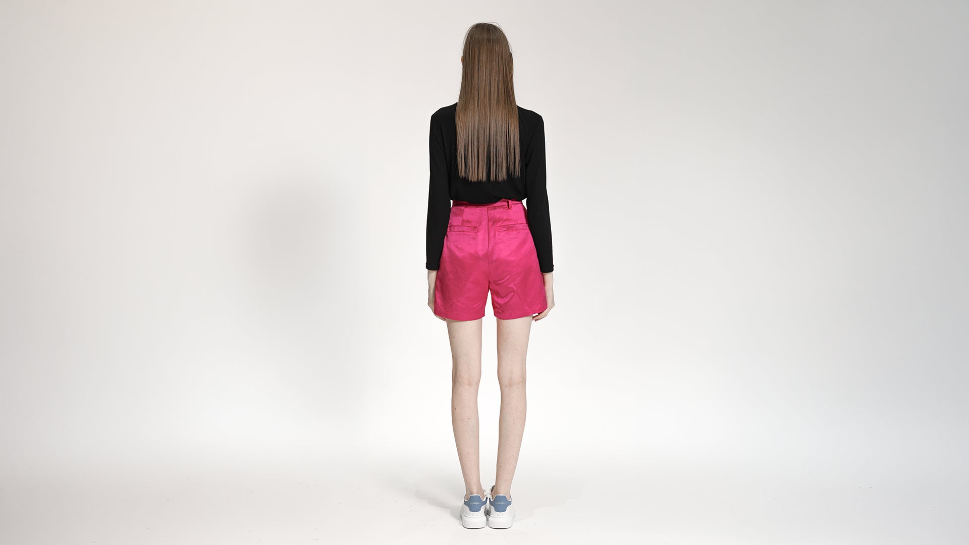 SATIN LINEN TAILORED SHORTS