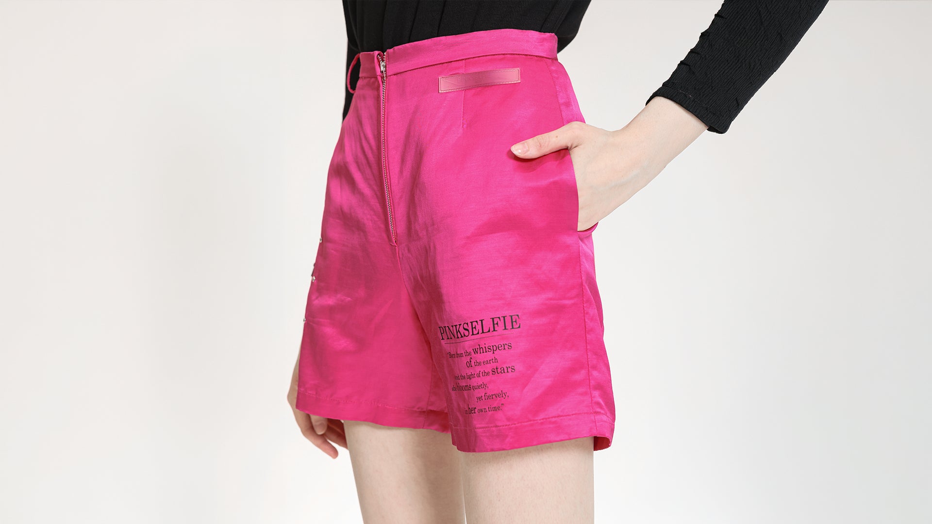 SATIN LINEN TAILORED SHORTS