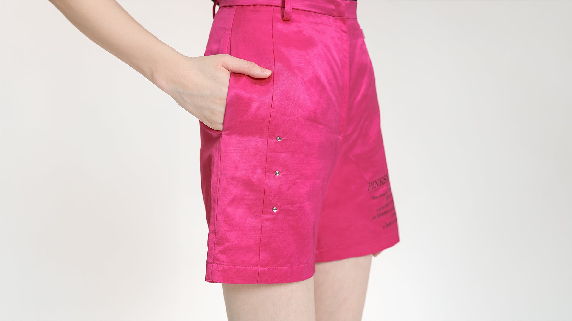 SATIN LINEN TAILORED SHORTS