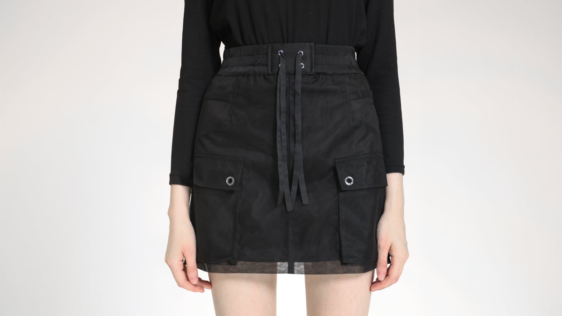 SHEER CARGO MINI SKIRT