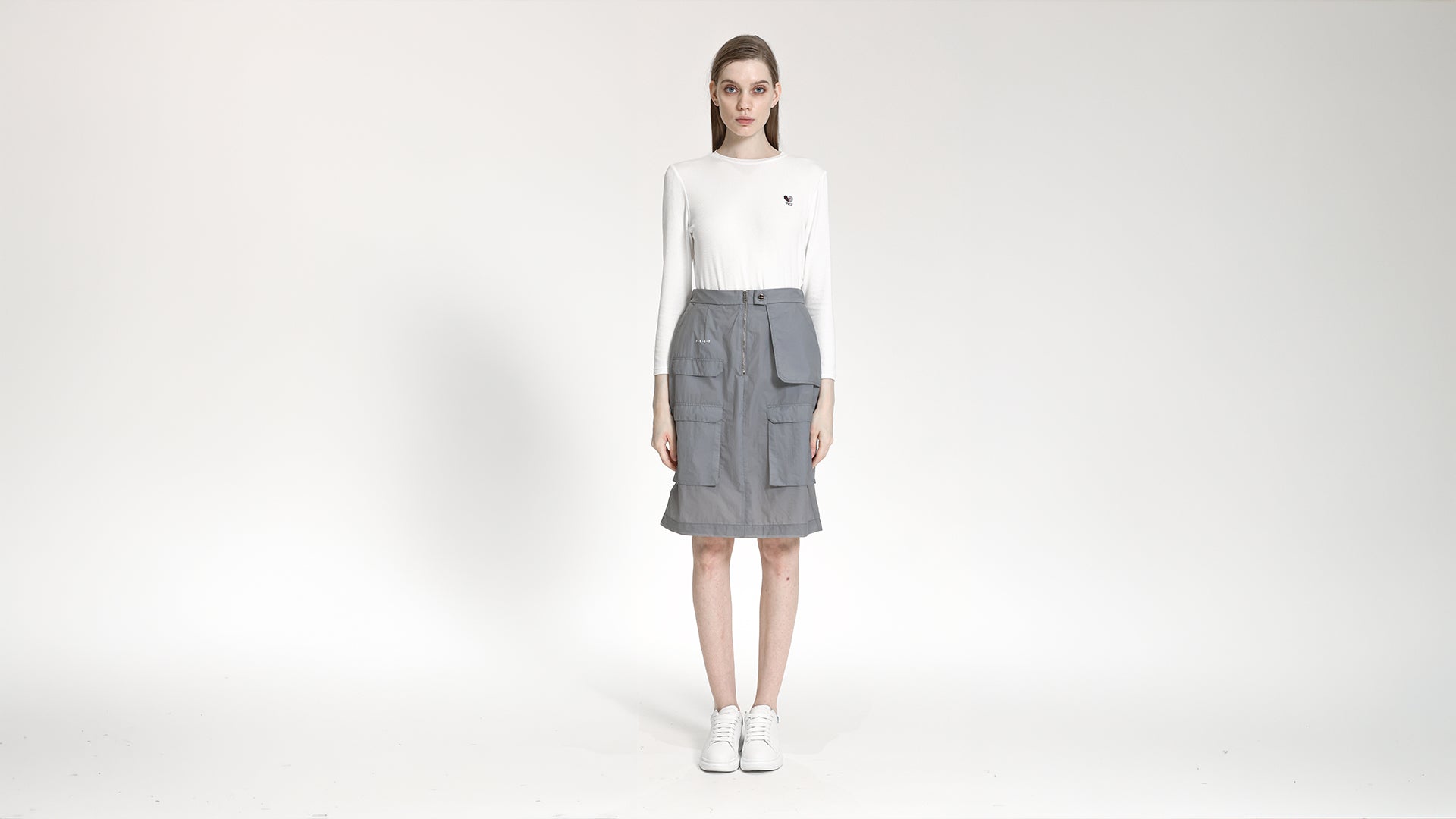 UTILITY CARGO MIDI SKIRT