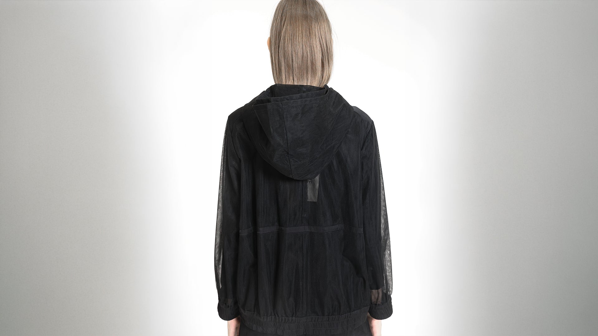 SHEER HOODED ZIP JACKET