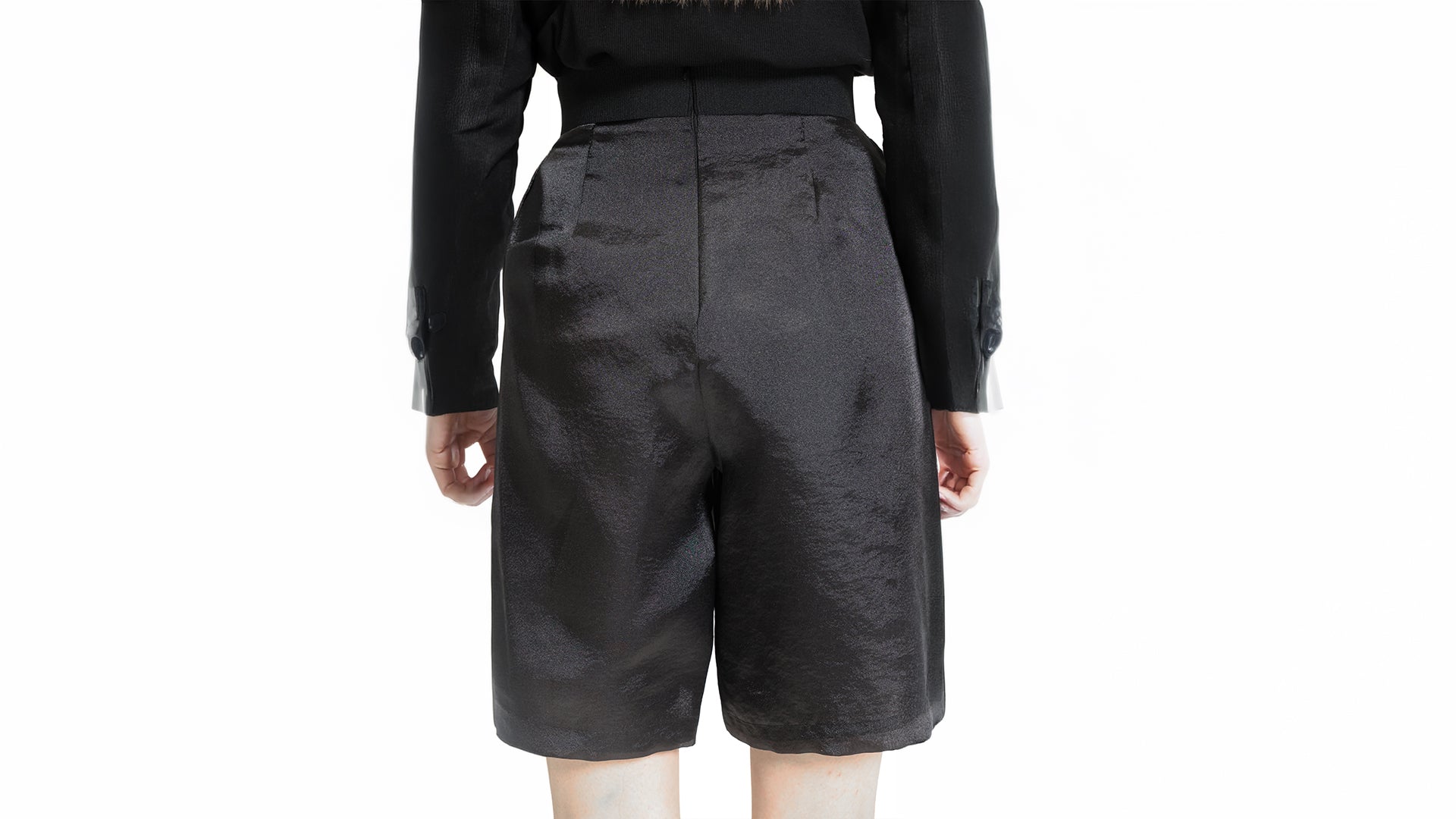 WHITE PLEATED WIDE-LEG CULOTTES