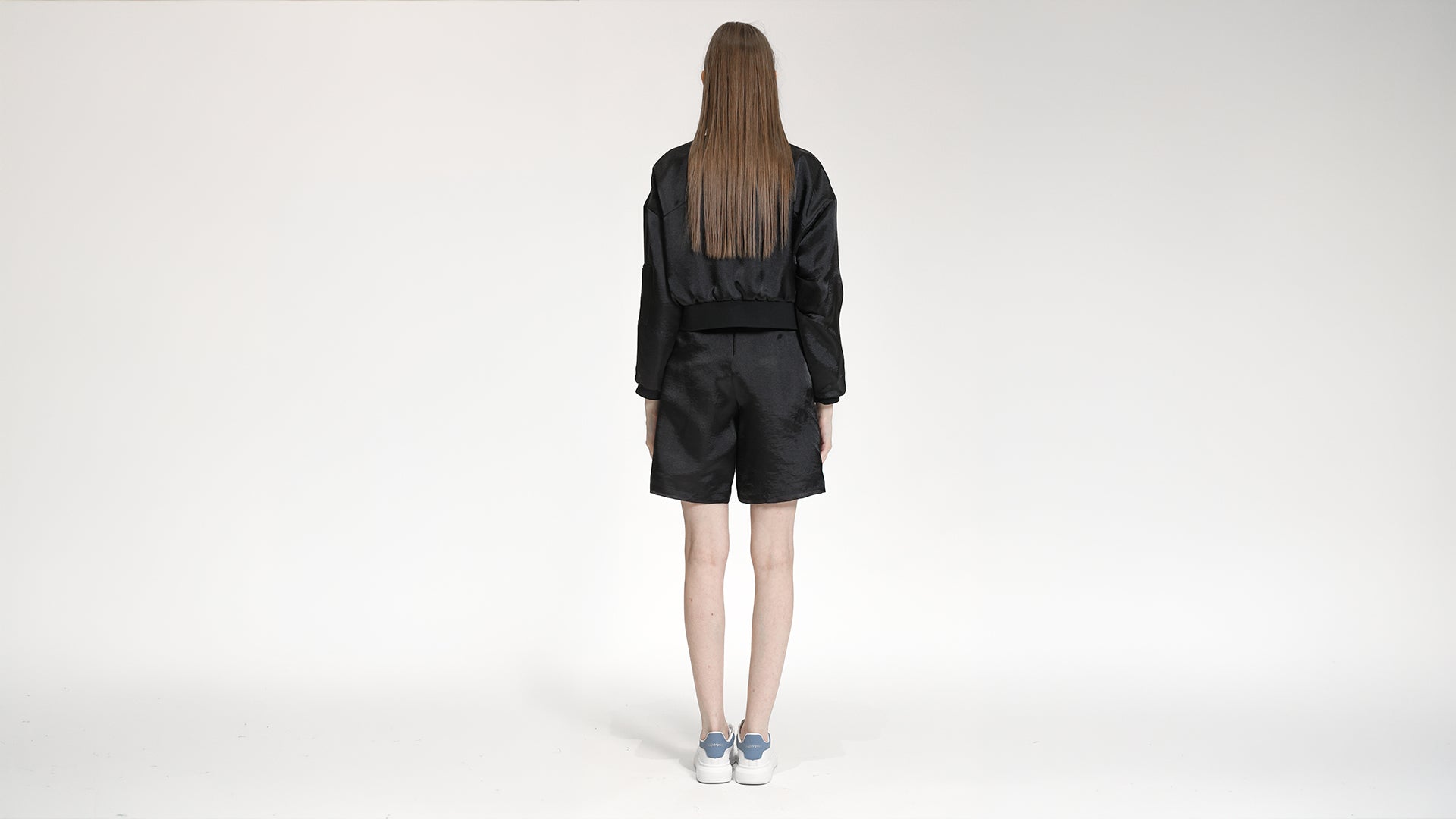 PURE WHITE CROPPED BOMBER JACKET