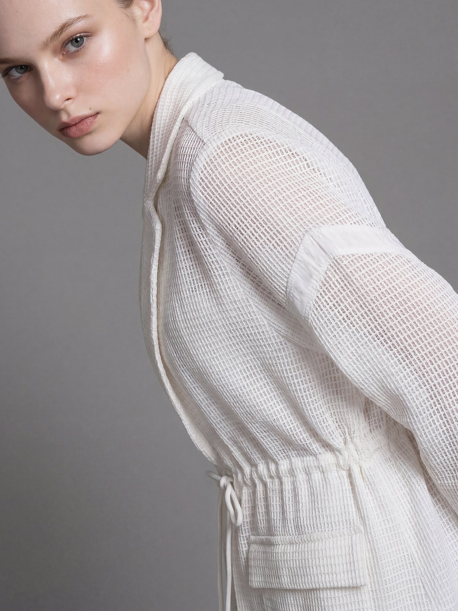 CLASSIC BLACK/STARLIGHT WHITE GRID CASUAL LONG-SLEEVE JACKET