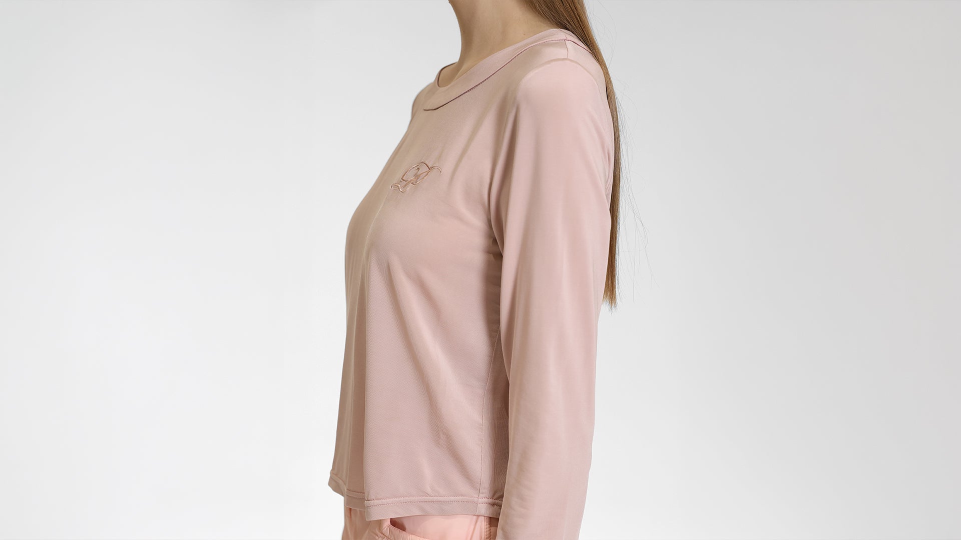 SOFT PINK LONG-SLEEVE CREWNECK TOP