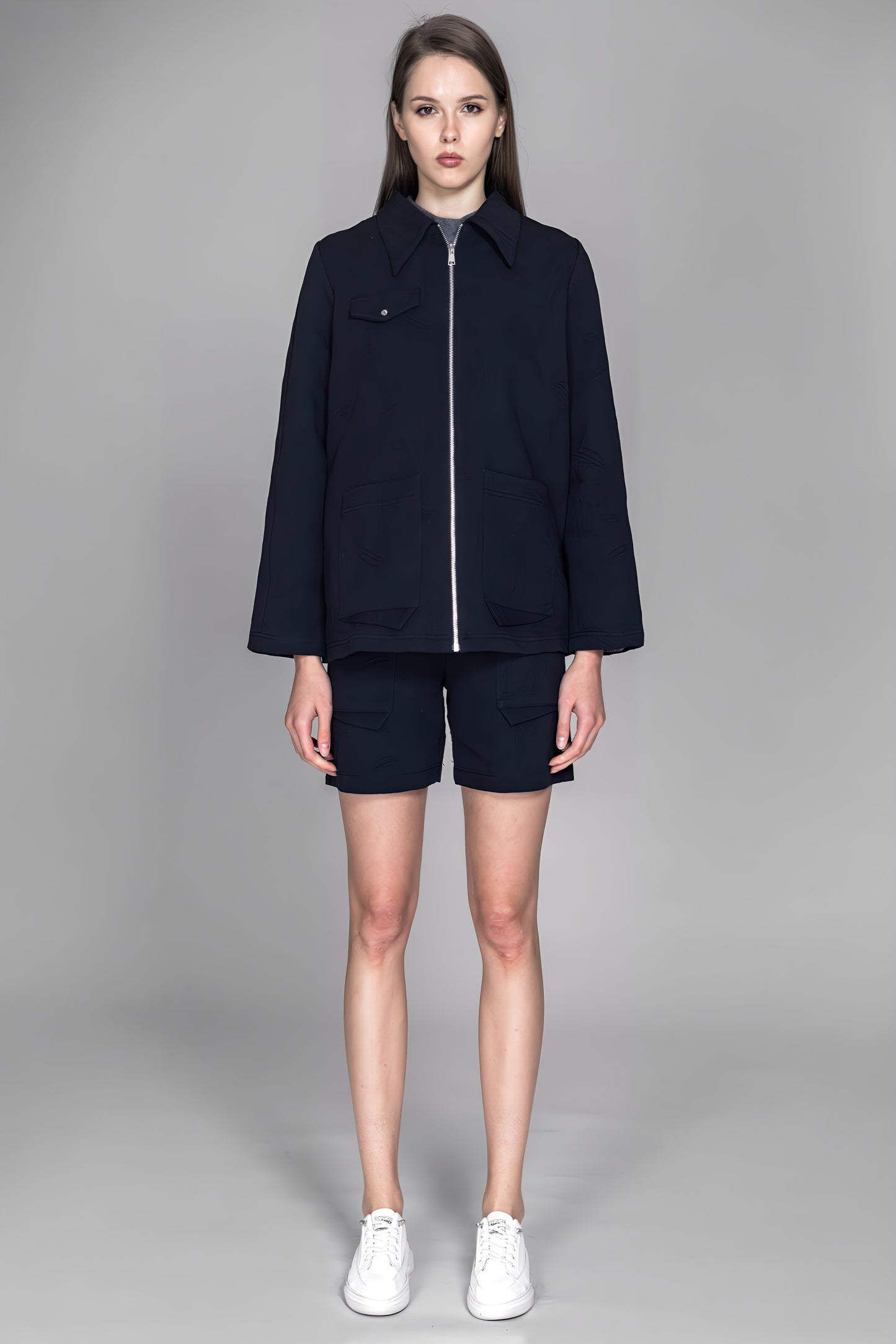 
                  
                    BLACK / BLUE / SKIN DENIM JACQUARD JACKET
                  
                