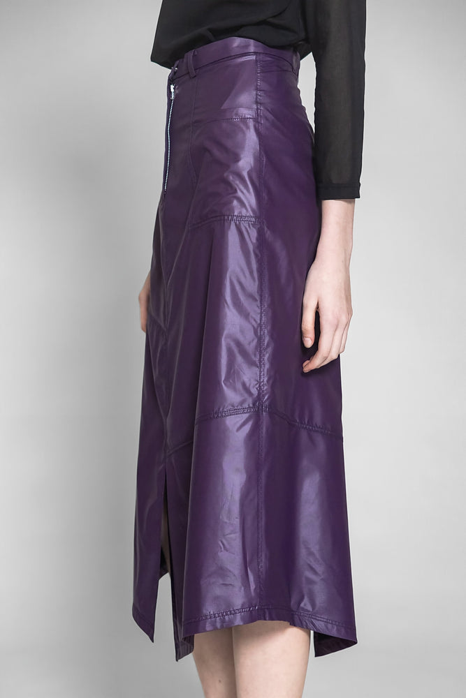 
                  
                    BRIGHT PURPLE / MATTE PURPLE / DARK BROWN TRENCH ASYMMETRICAL CASUAL LONG SKIRT
                  
                